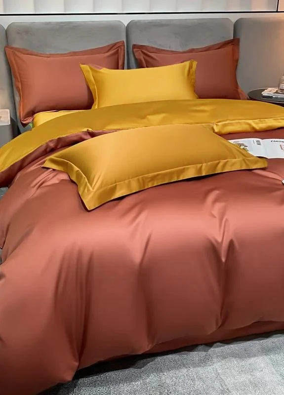 Постільна білизна ДУЕТ GRAPE/GOLDEN Premium Сатин однотон Двоспальний на резинці MERISET (268301909)