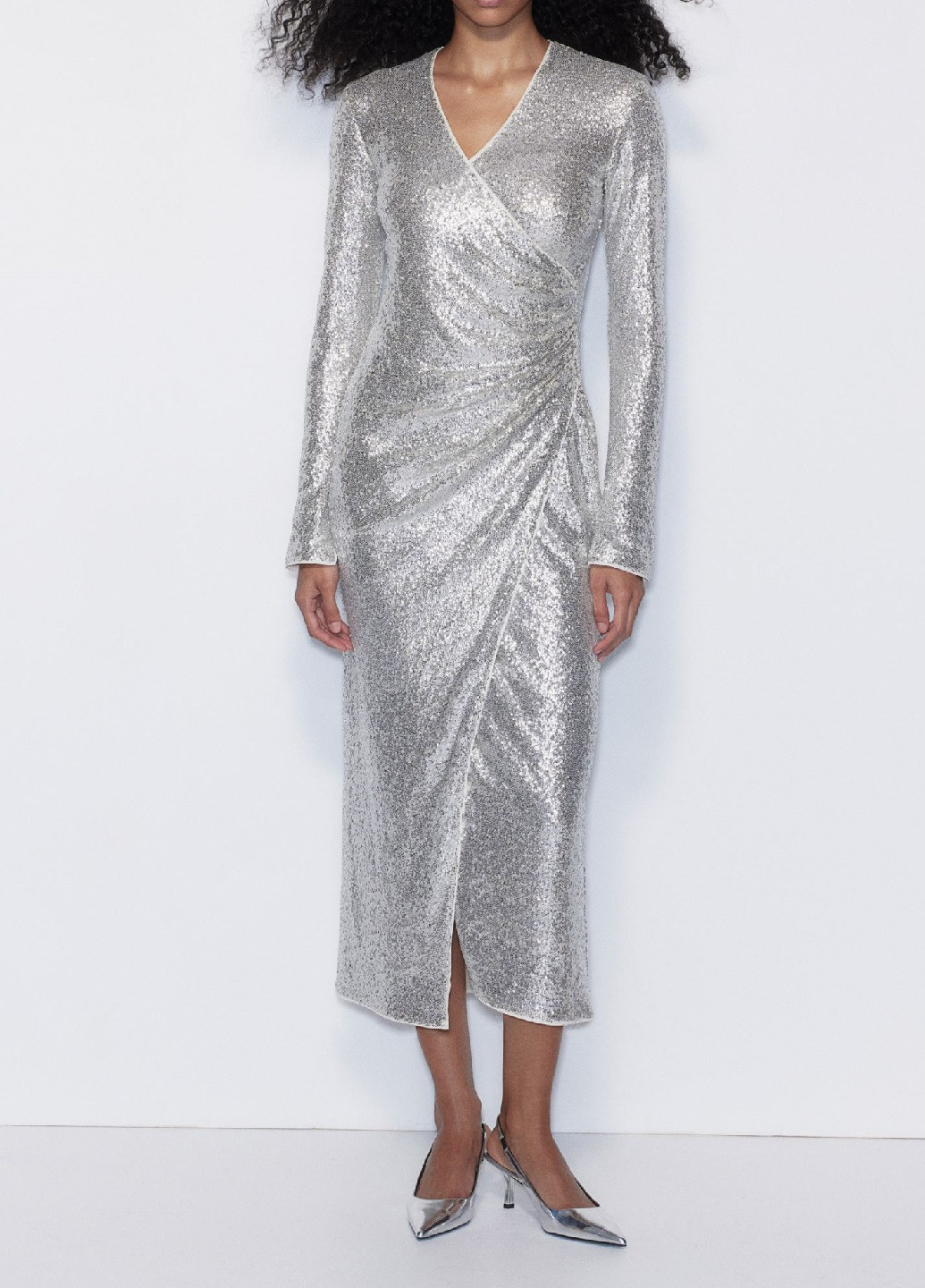 Серебряное праздничный платье H&M однотонное