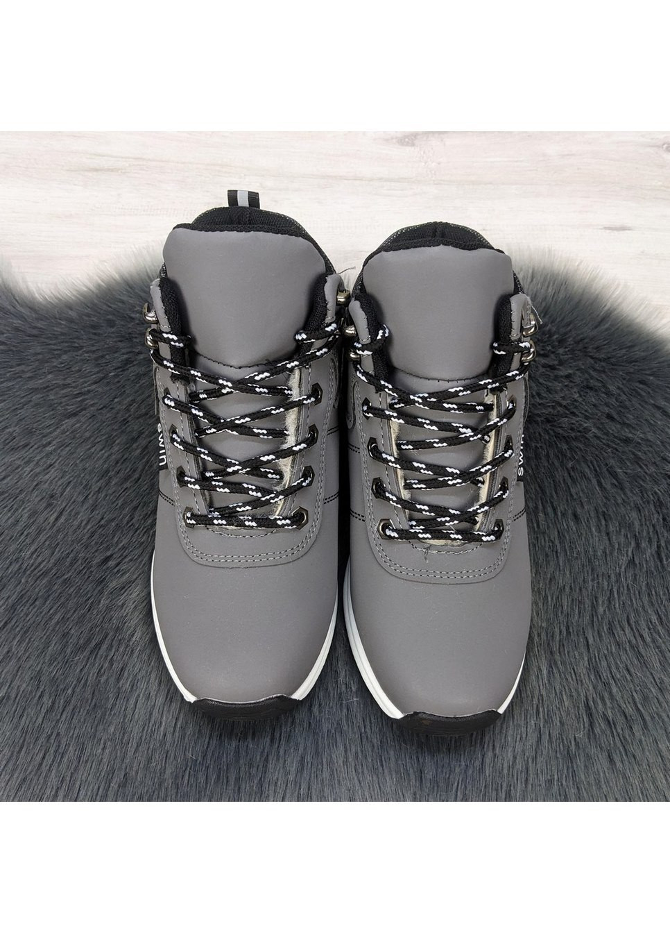 Зимние ботинки зимние женские на меху Dual из искусственного нубука