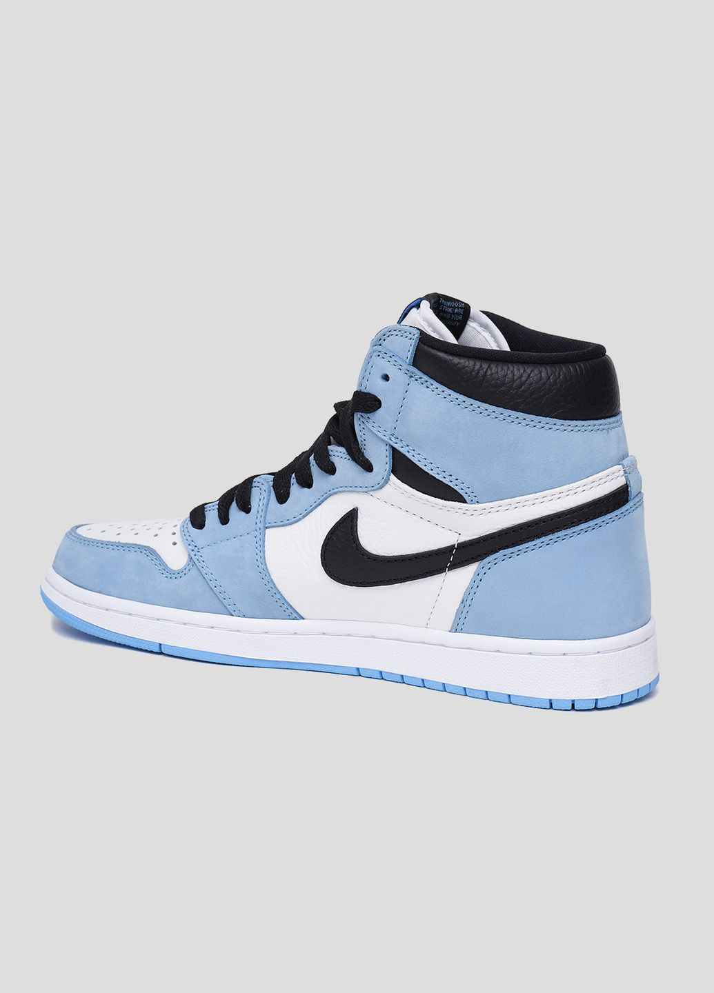 Голубые бело-голубые кожаные хайтопы air jordan 1 retro high Nike