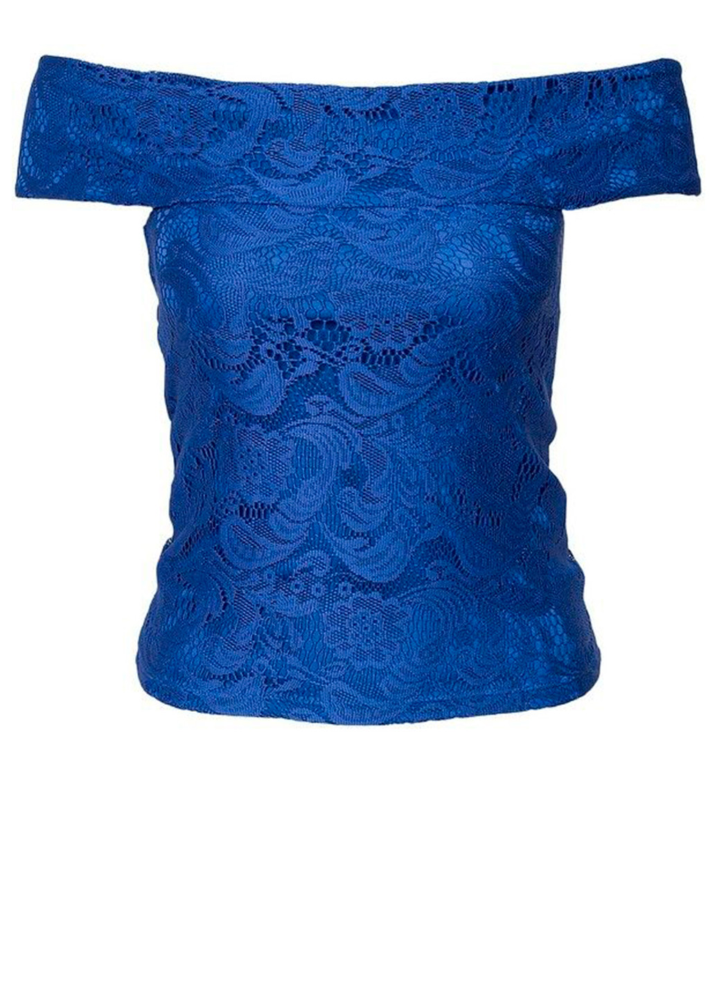Синяя летняя синяя блузка с открытыми плечами NLY TREND