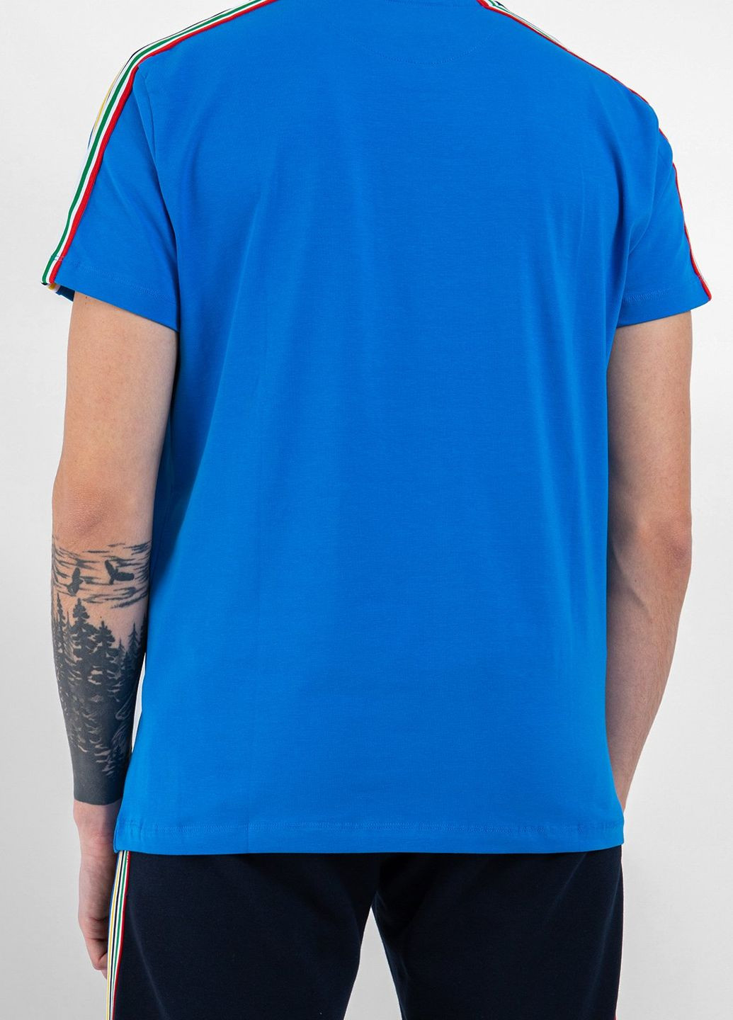 Голубая синяя футболка с логотипом Dirk Bikkembergs