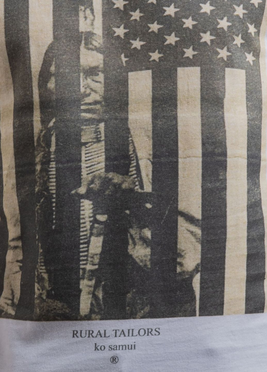 Белая белая футболка с принтом flag Ko Samui