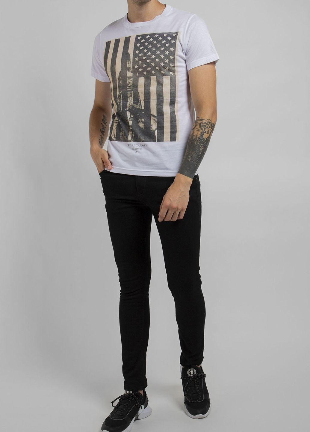 Белая белая футболка с принтом flag Ko Samui