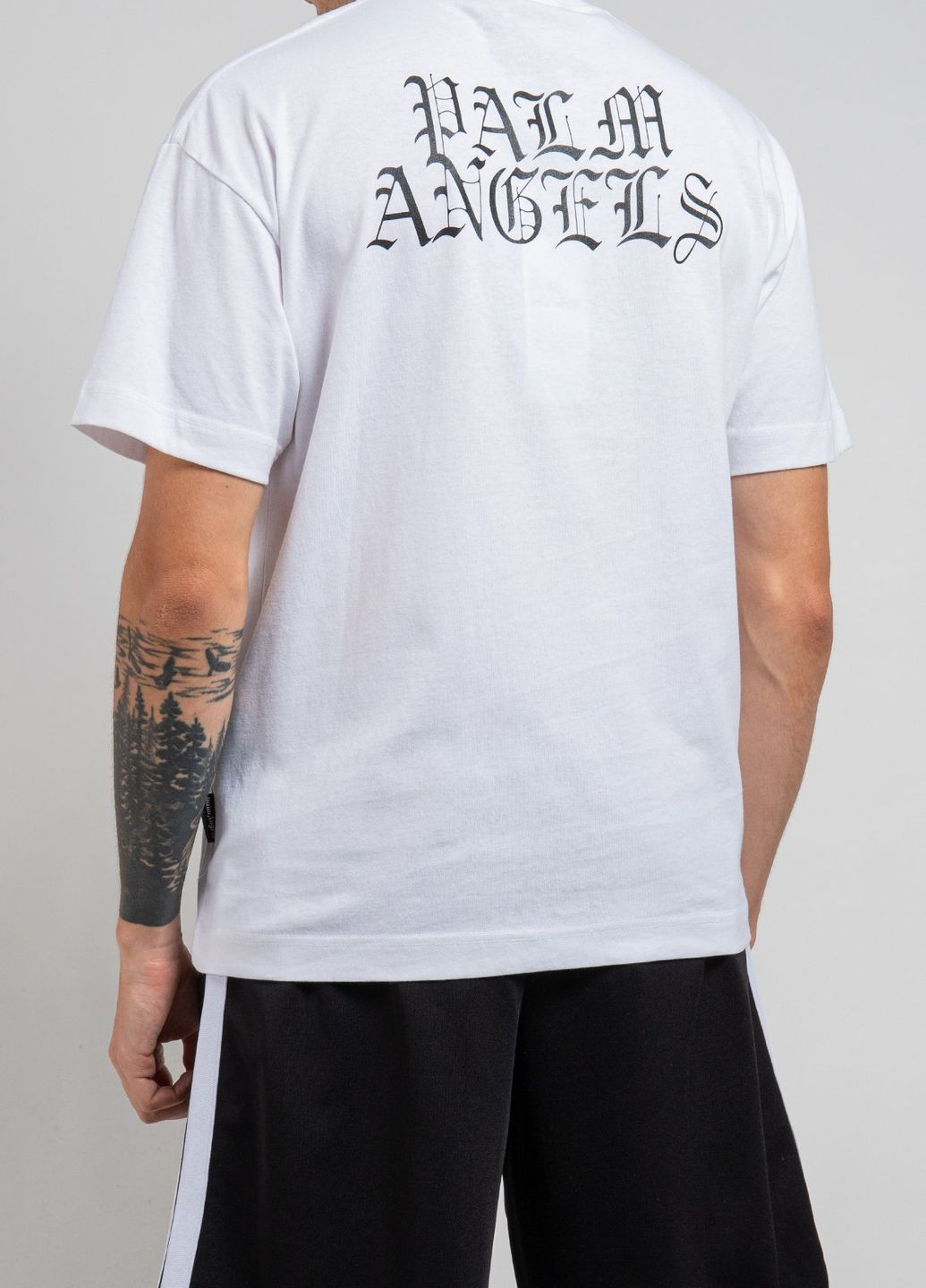 Белая белая футболка с принтом Palm Angels