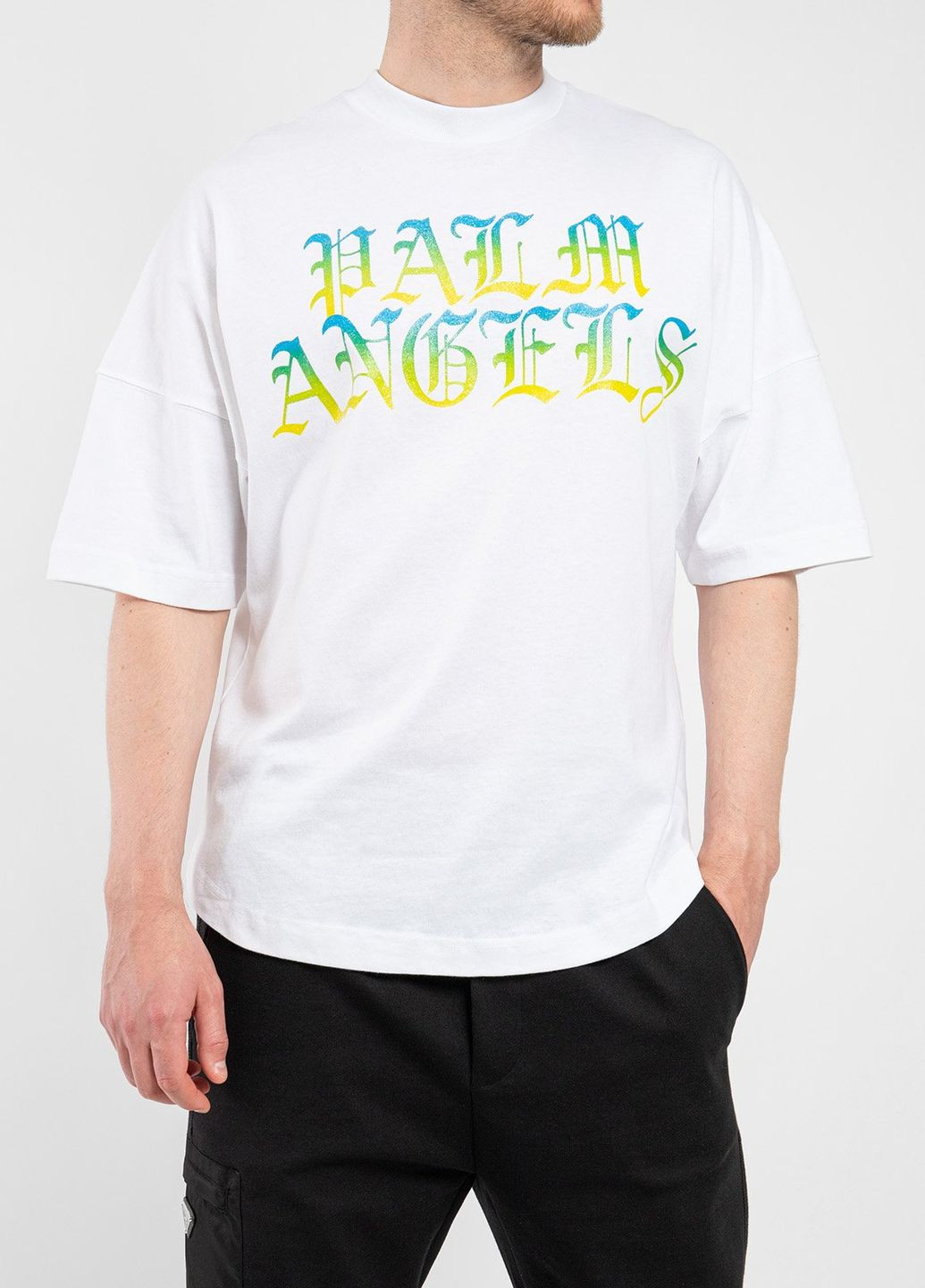 Белая белая футболка с логотипом Palm Angels