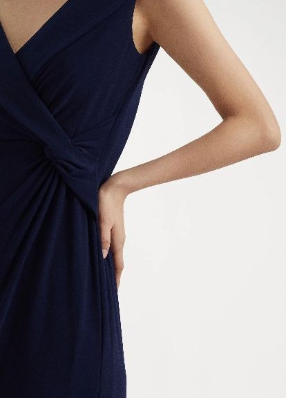 Темно-синее вечернее платье а-силуэт Ralph Lauren однотонное