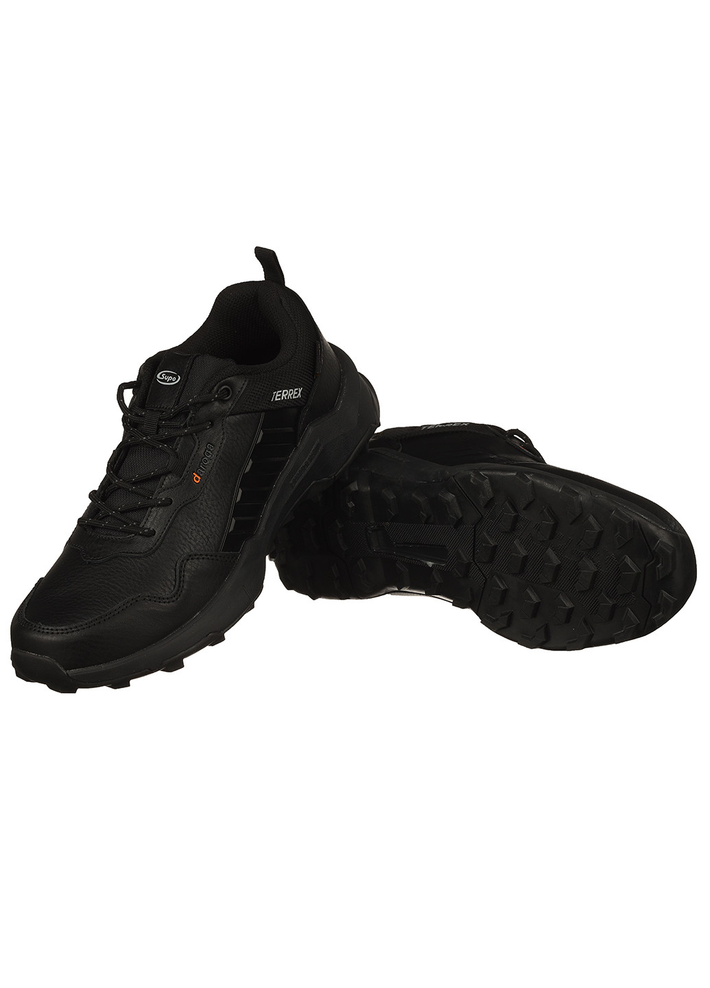 Черные демисезонные мужские кожаные кроссовки a2583-3 Supo