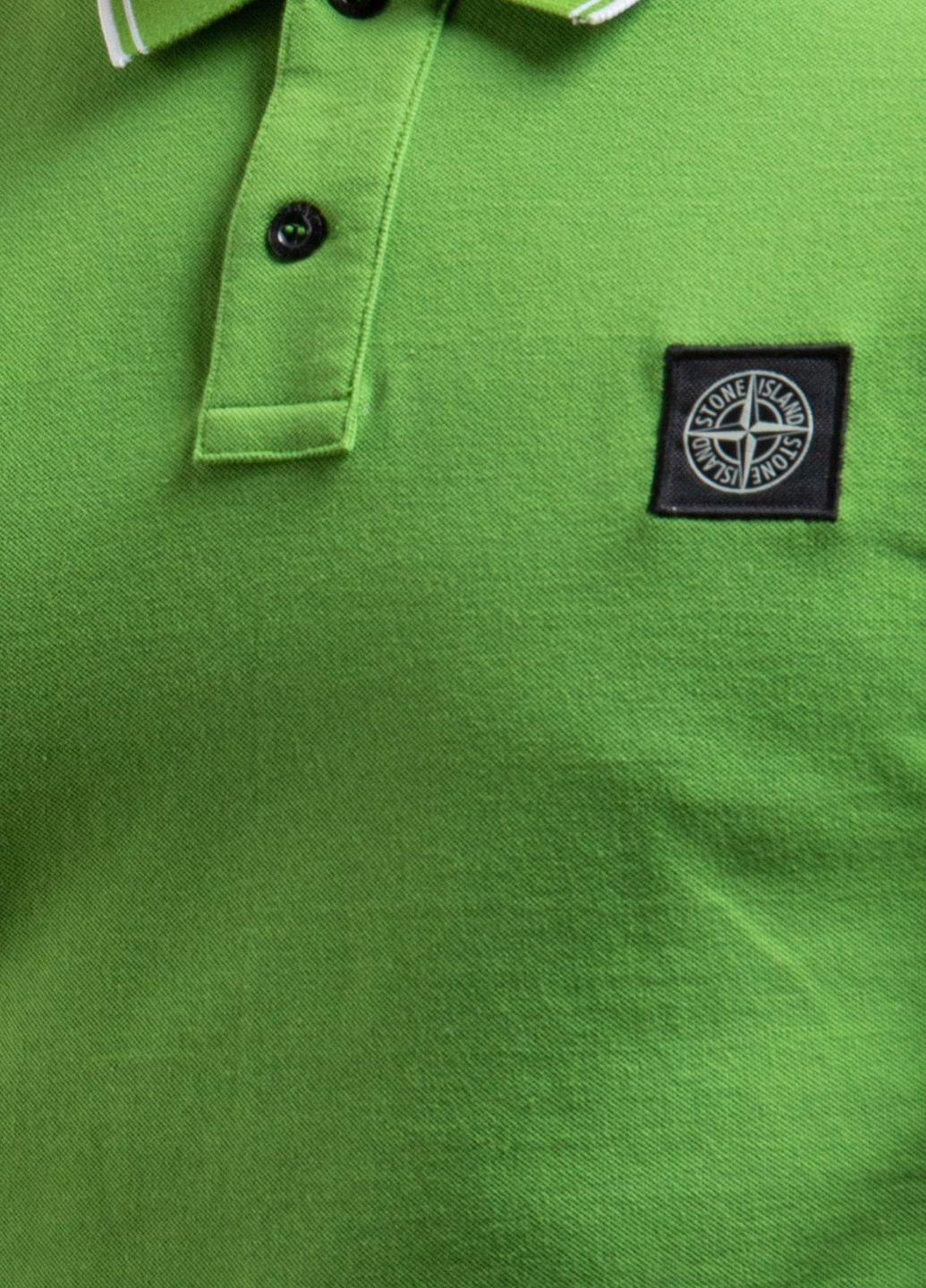 Хаки (оливковая) зеленая футболка-поло с вышитым логотипом Stone Island