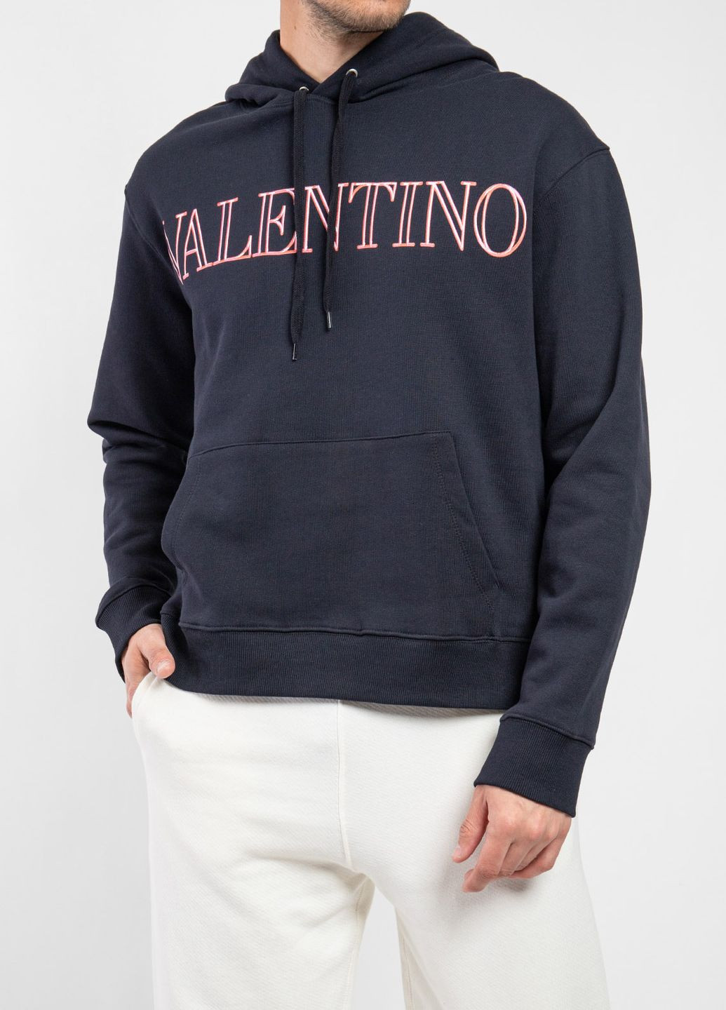 Черный хлопковый худи с логотипом Valentino (268379908)