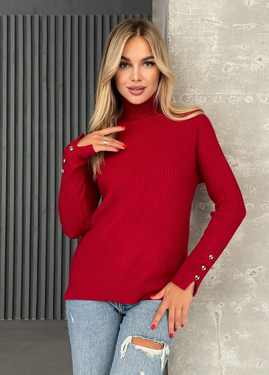 Красный зимний свитера ISSA PLUS WN20-577