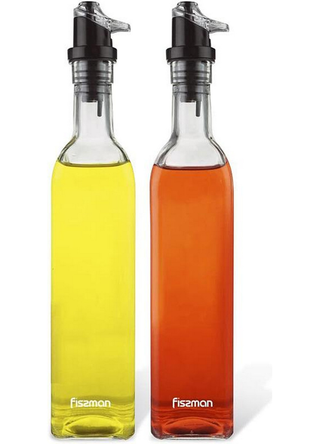 Набір 2 скляні пляшки Clear для олії та оцту, кришка з дозатором Fissman (268460917)
