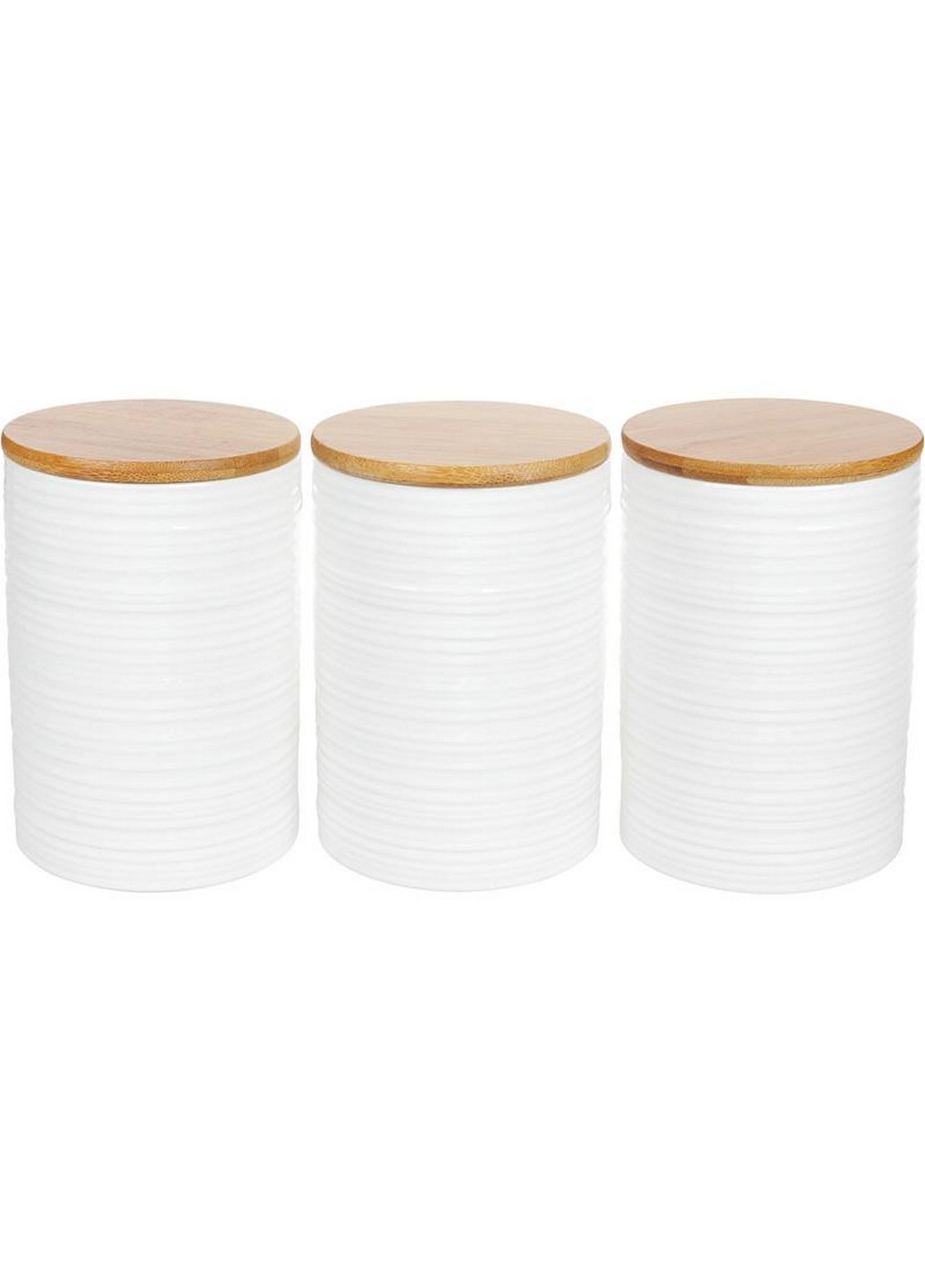Набір банок Merceyl "Лінії" 3 банки по керамічні з бамбуковими кришками Bona (268456830)