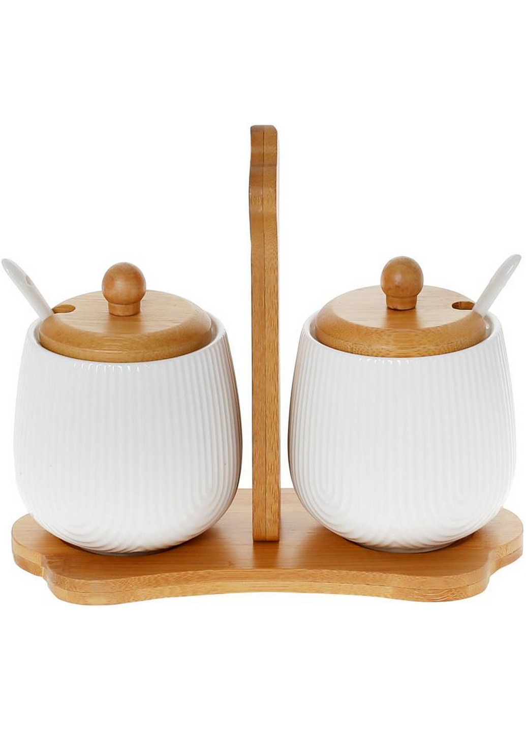 Набор банок с ложками Nouvelle Home Violal 2 банки для сыпучих продуктов на подставке Bona (268457797)