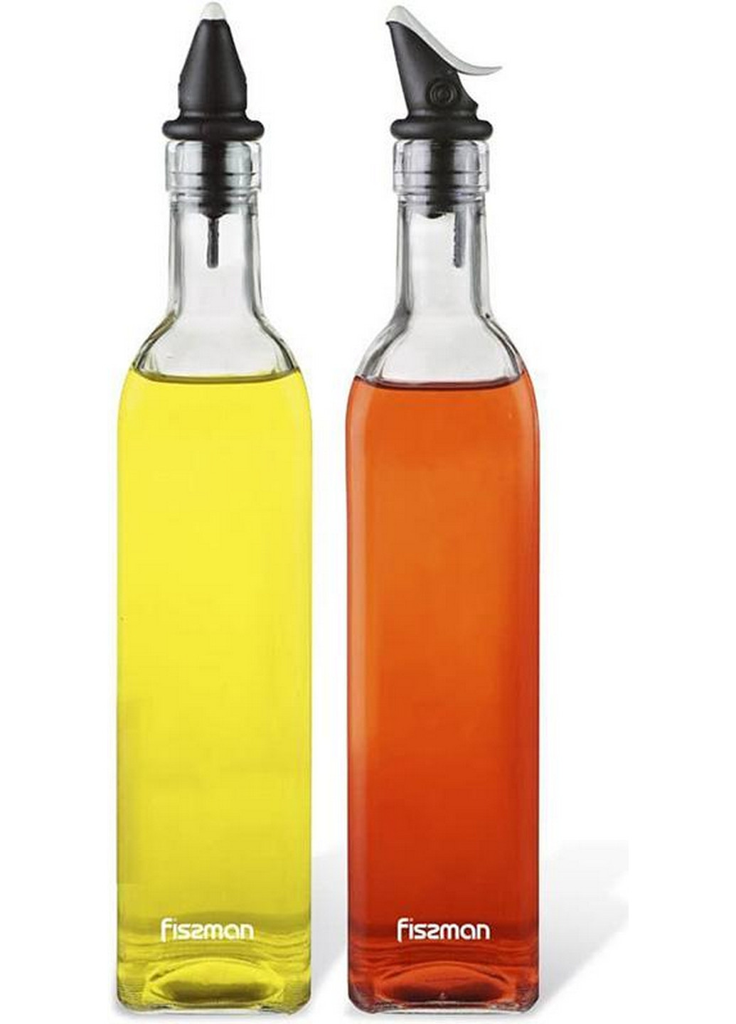 Набор 2 стеклянные бутылки Grey для масла и уксуса, крышка с дозатором Fissman (268457165)