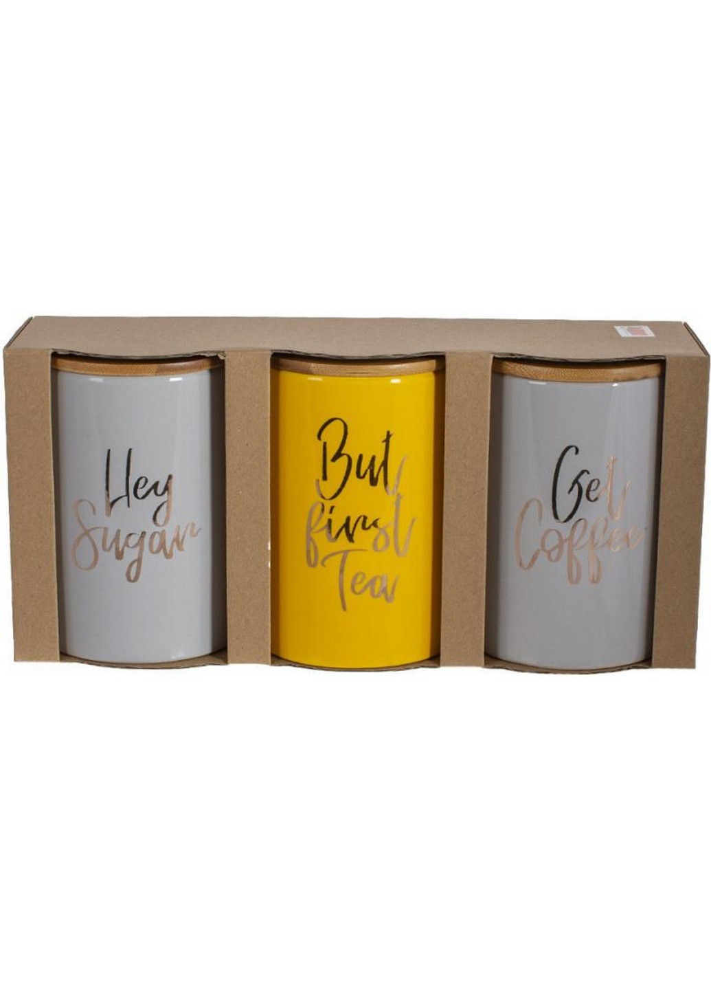 Набор 3 банки Merceyl "Rainbow" керамические с бамбуковыми крышками Bona (268456694)