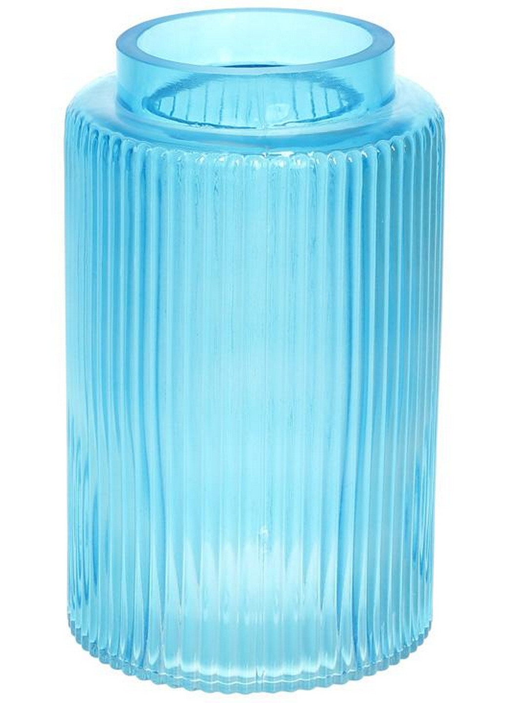 Ваза декоративна Ancient Glass "Прозора Лазур", яскраво-блакитне скло Bona (268456856)