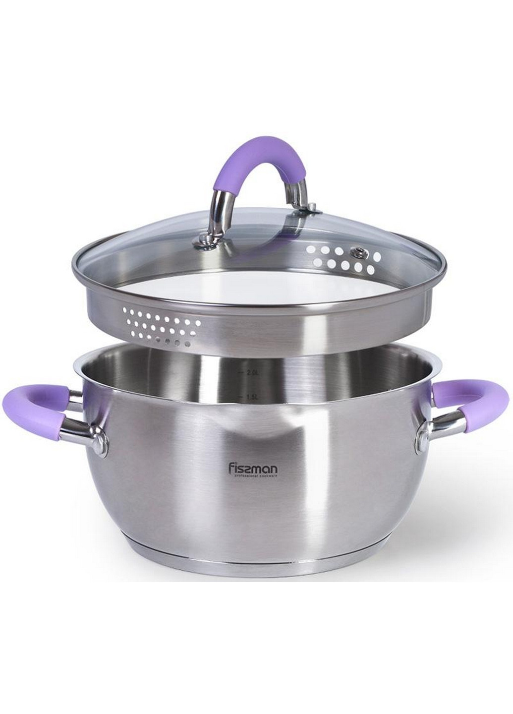 Кастрюля Annette из нержавеющей стали с крышкой-дуршлагом Fissman (268457183)