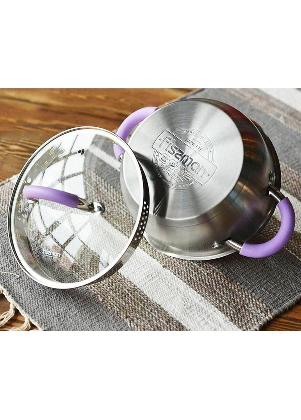 Кастрюля Annette из нержавеющей стали с крышкой-дуршлагом Fissman (268457183)