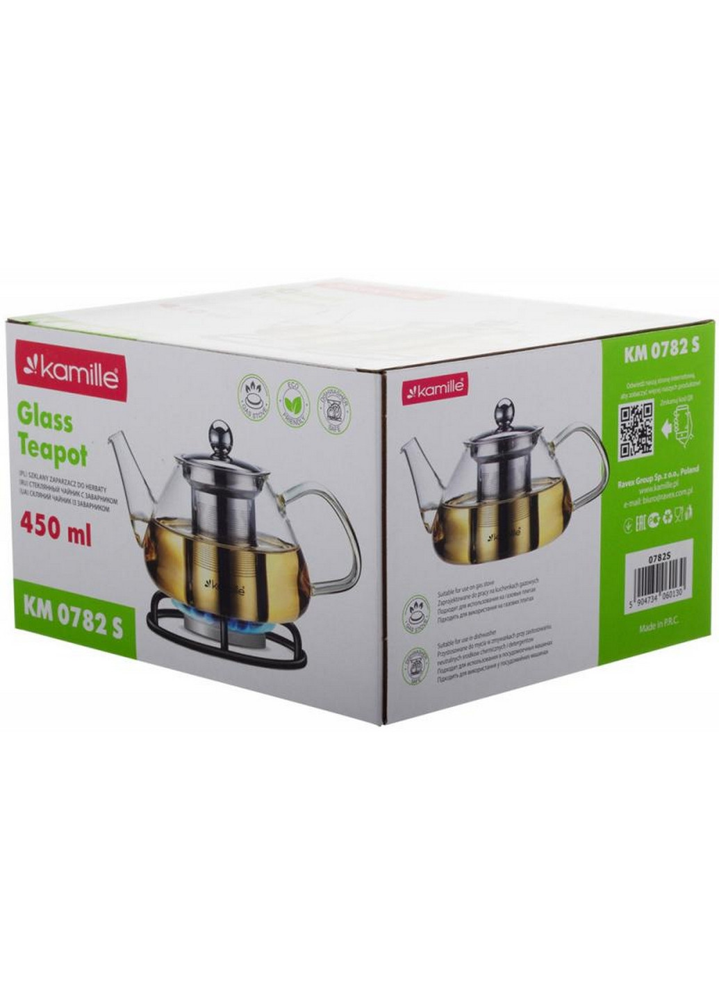 Чайник скляний заварювальний зі знімним ситечком (0782s) Kamille (268458047)