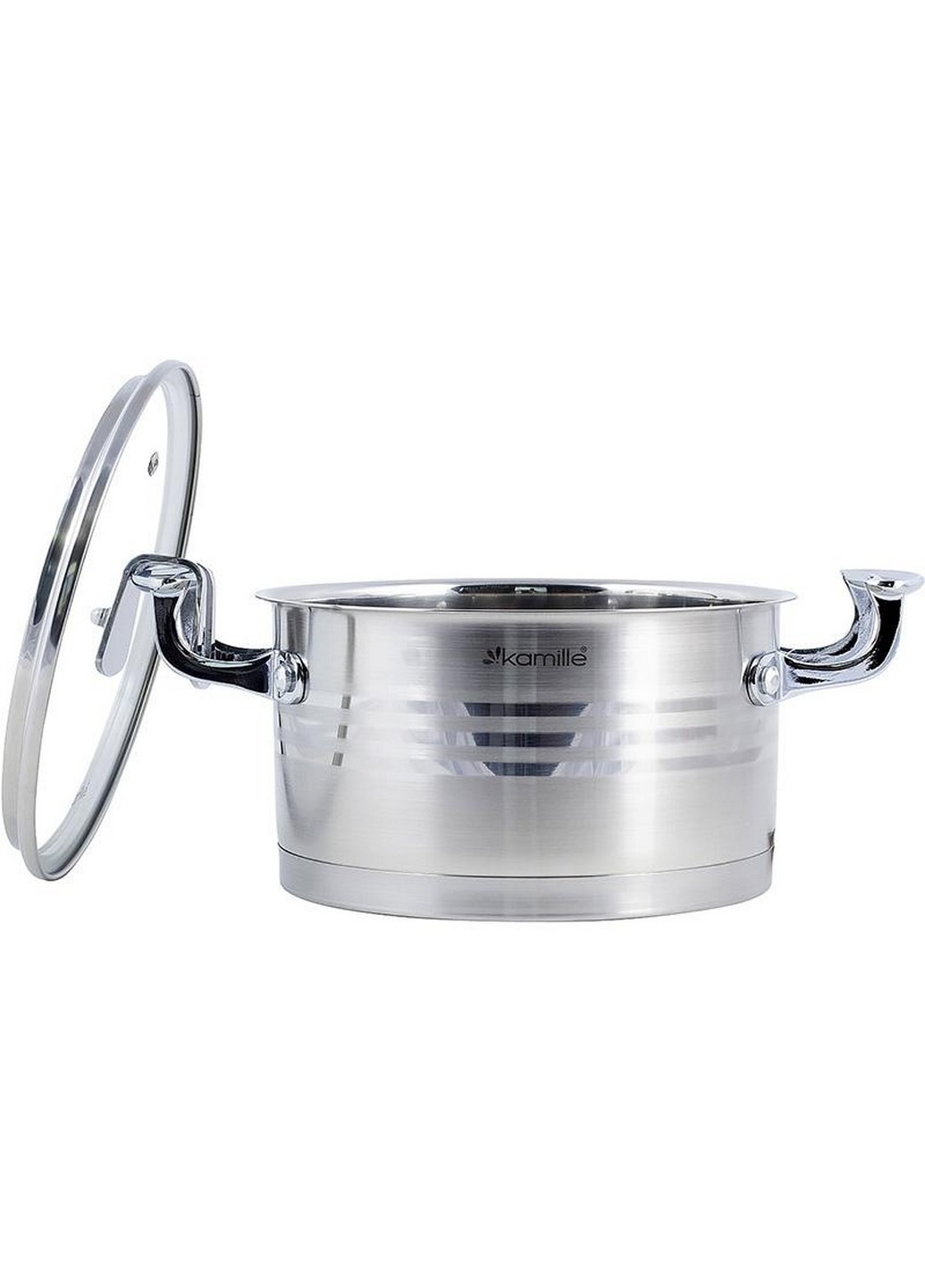 Кастрюля индукционная Casserote из нержавеющей стали со стеклянной крышкой Kamille (268459898)