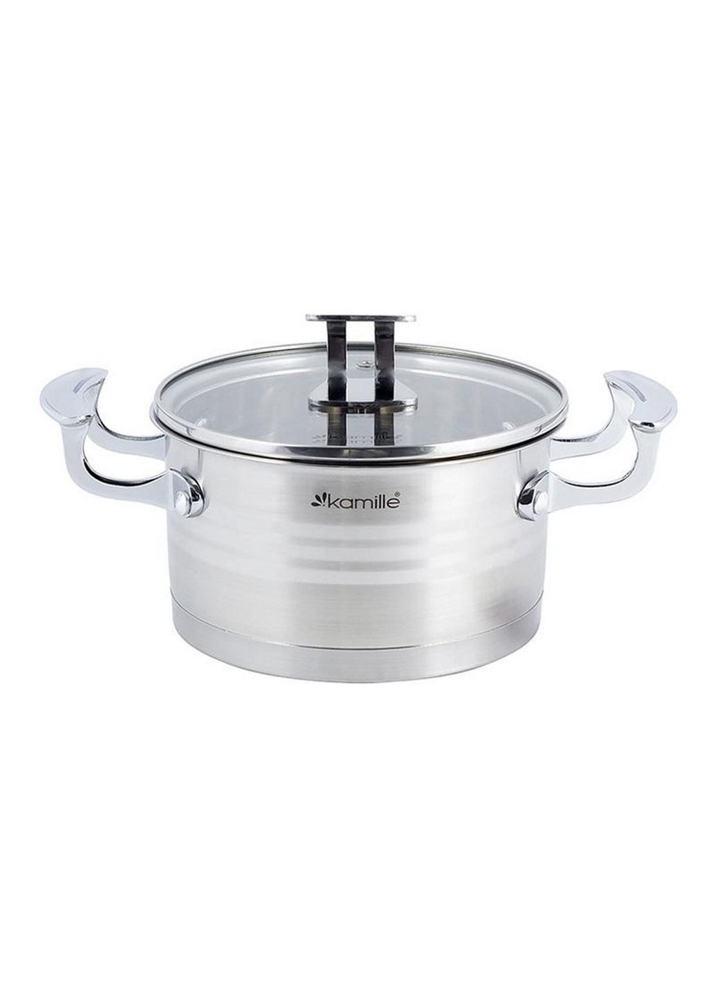 Кастрюля индукционная Casserote из нержавеющей стали со стеклянной крышкой Kamille (268459898)