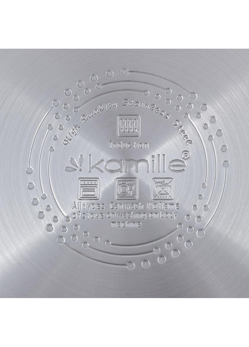 Кастрюля индукционная Casserote из нержавеющей стали со стеклянной крышкой Kamille (268459898)