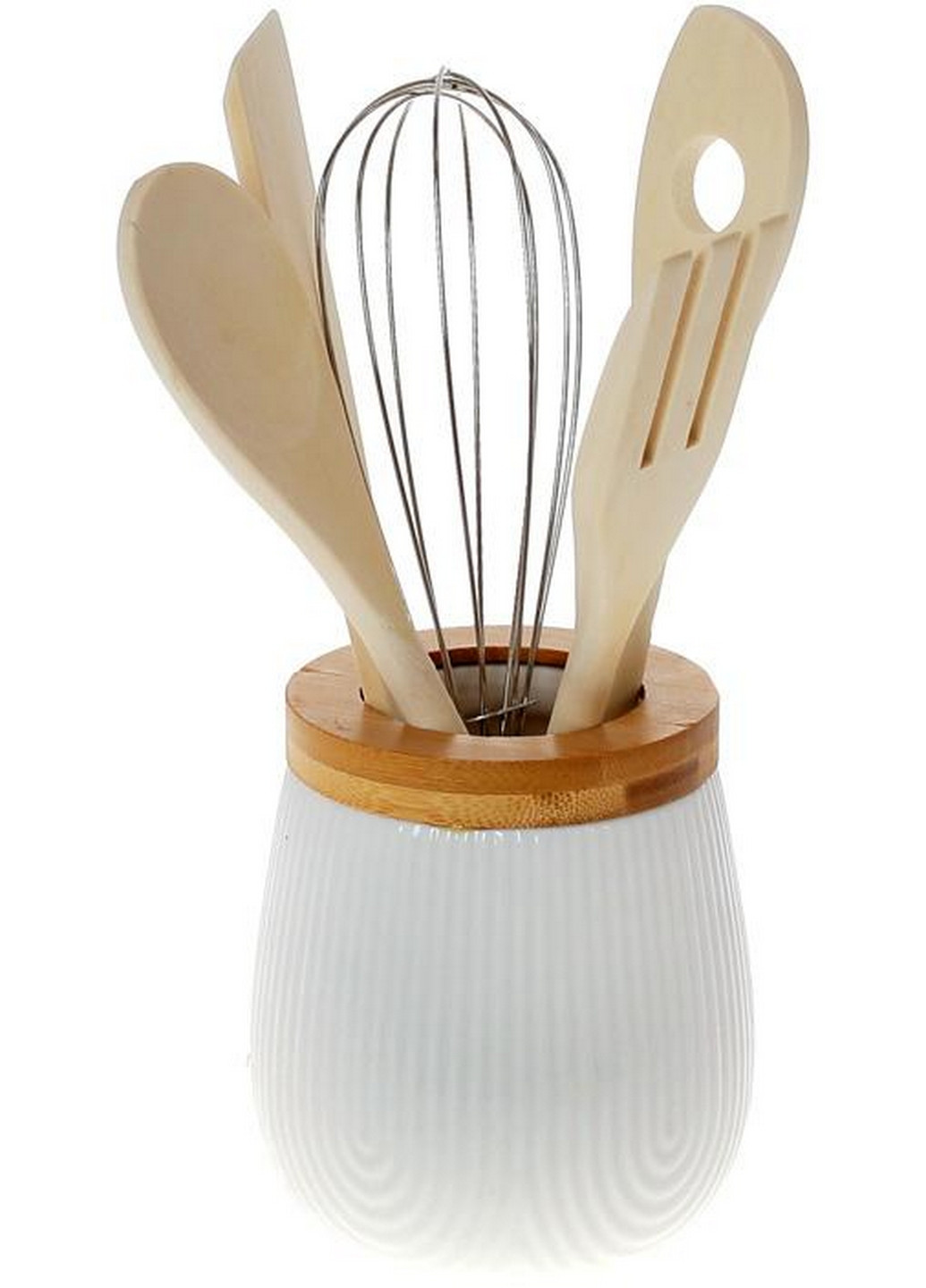Набір кухонних аксесуарів Nouvelle Home Viola, 5 предметів у фарфоровій підставці Bona (268460657)