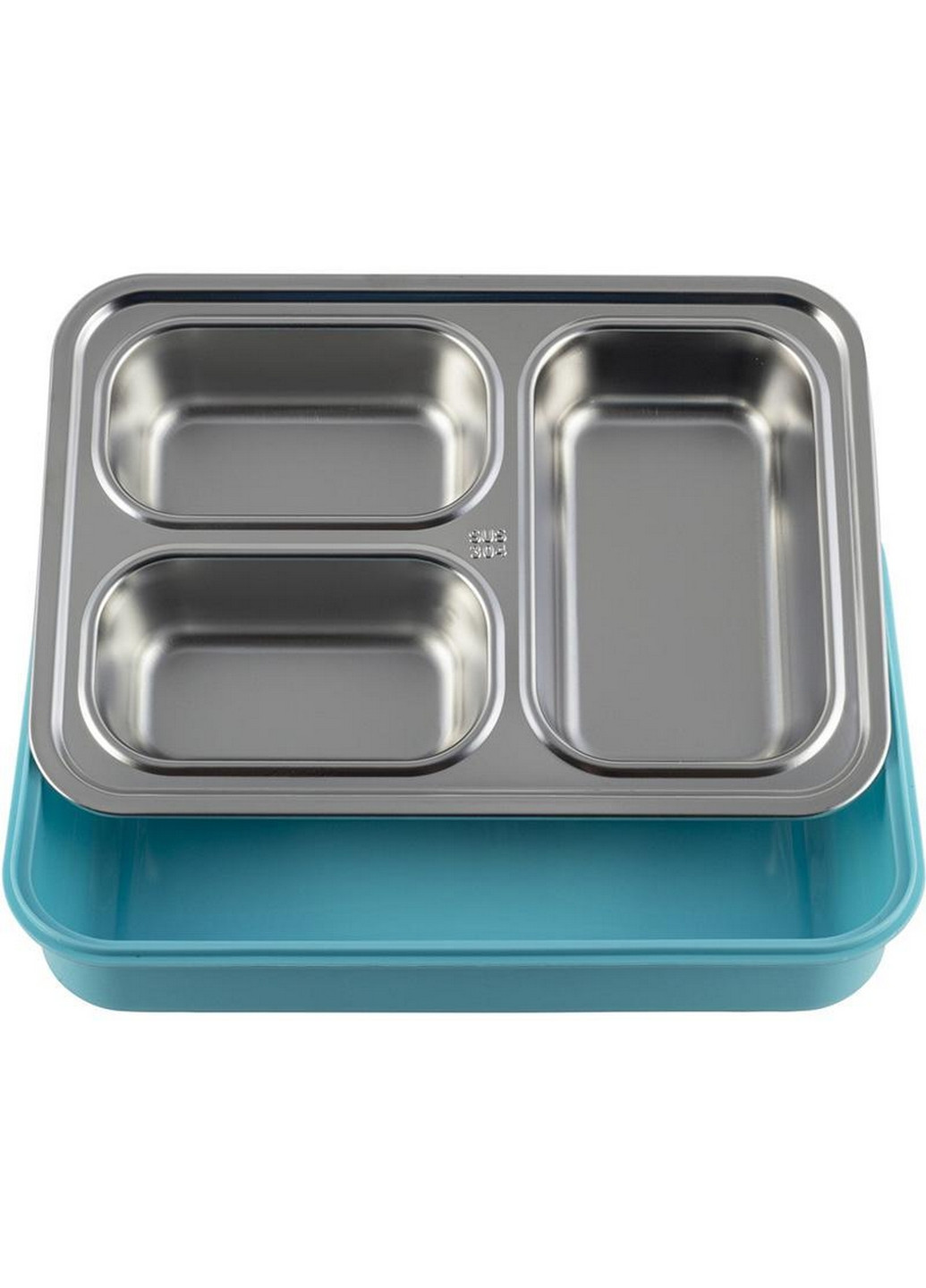 Ланч-бокс Snack на 3 секції, пластик та нержавіюча сталь Kamille (268457069)