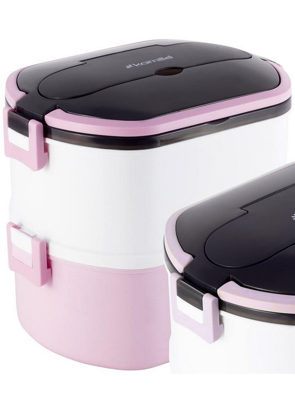 Ланч-бокс Snack дворівневий, пластик та нержавіюча сталь Kamille (268458074)