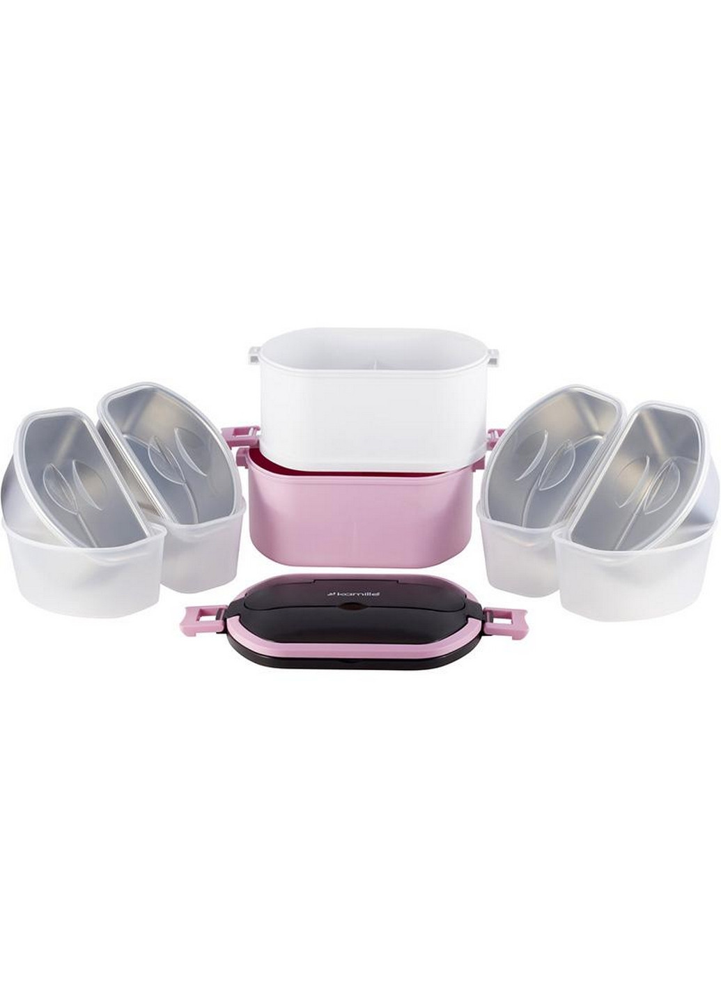 Ланч-бокс Snack дворівневий, пластик та нержавіюча сталь Kamille (268458074)