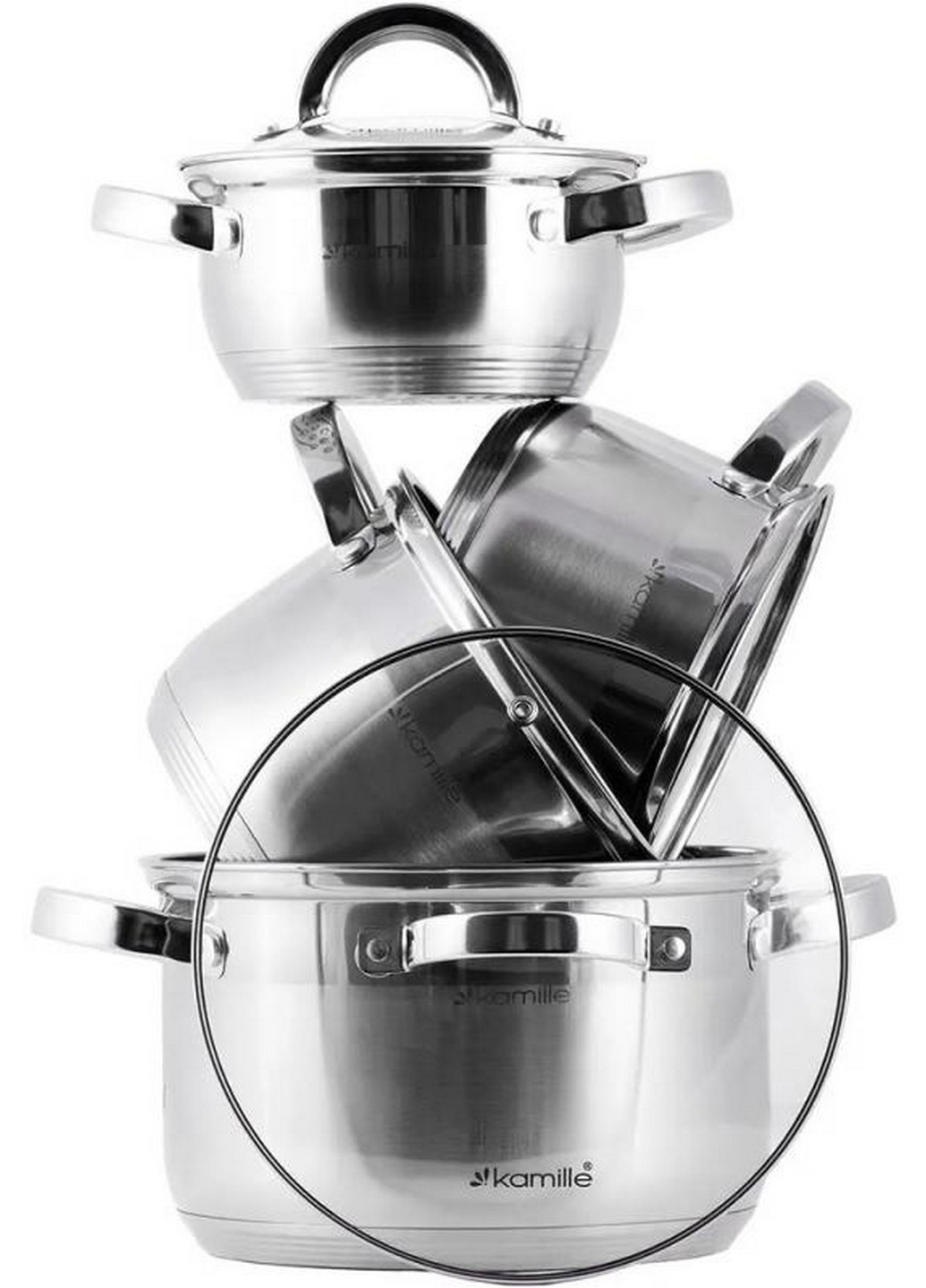 Набір 4 каструлі Madrid з нержавіючої сталі з мірною шкалою Kamille (268459064)