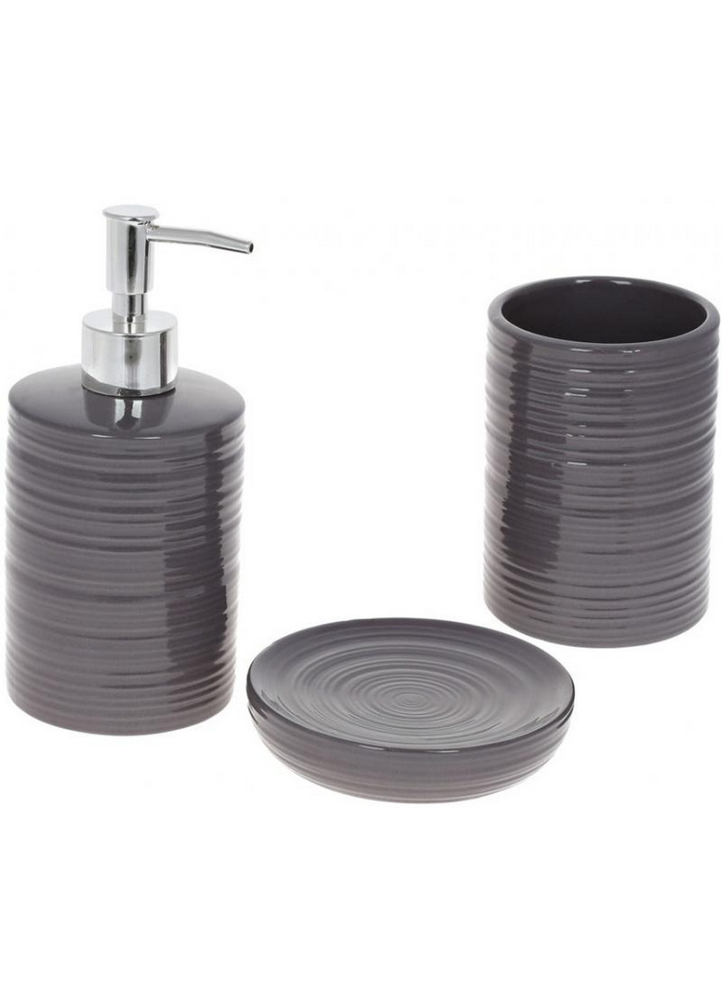 Набір аксесуарів Bright для ванної кімнати 3 предмети "Графіт" кераміка Bona (268458736)