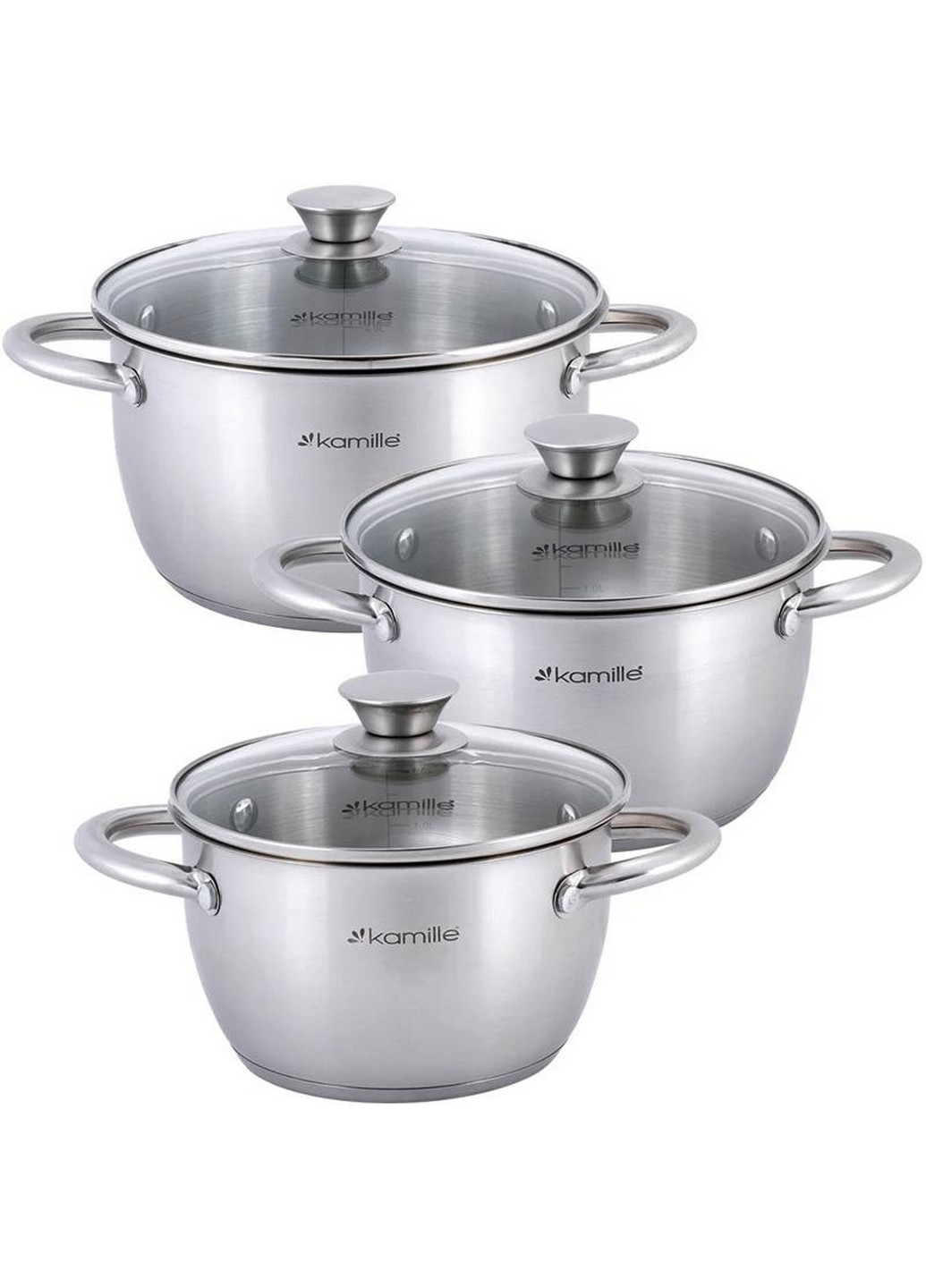 Набір каструль Gladys із нержавіючої сталі, з мірною шкалою Kamille (268457063)