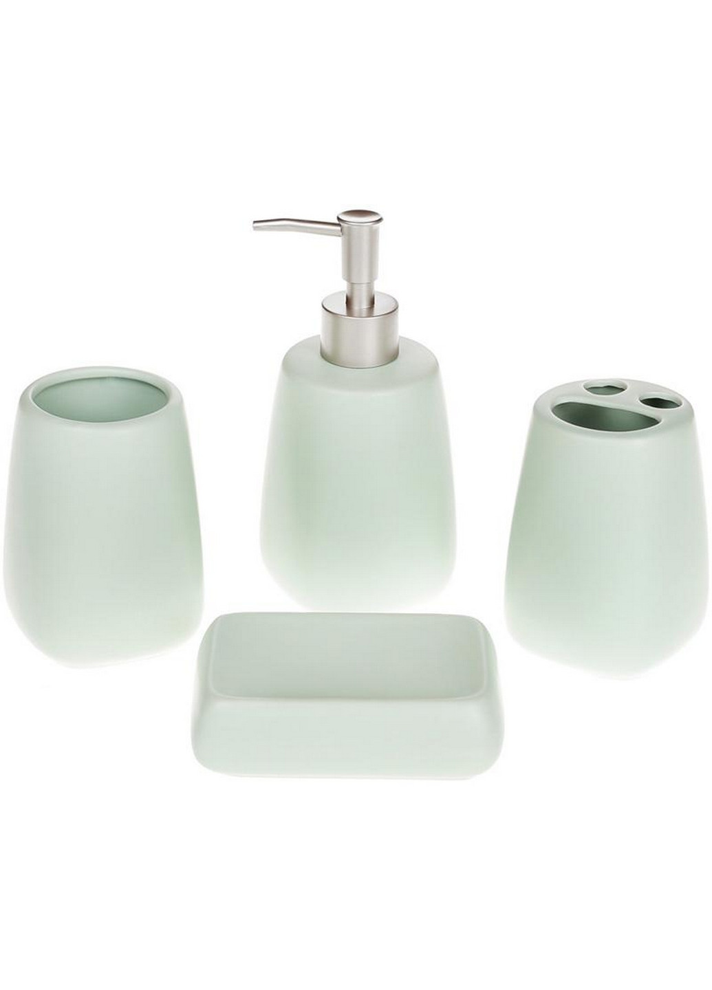 Набір аксесуарів "Mint" для ванної кімнати: дозатор, підставка для зубних щіток, склянка, мильниця Bona (268458920)