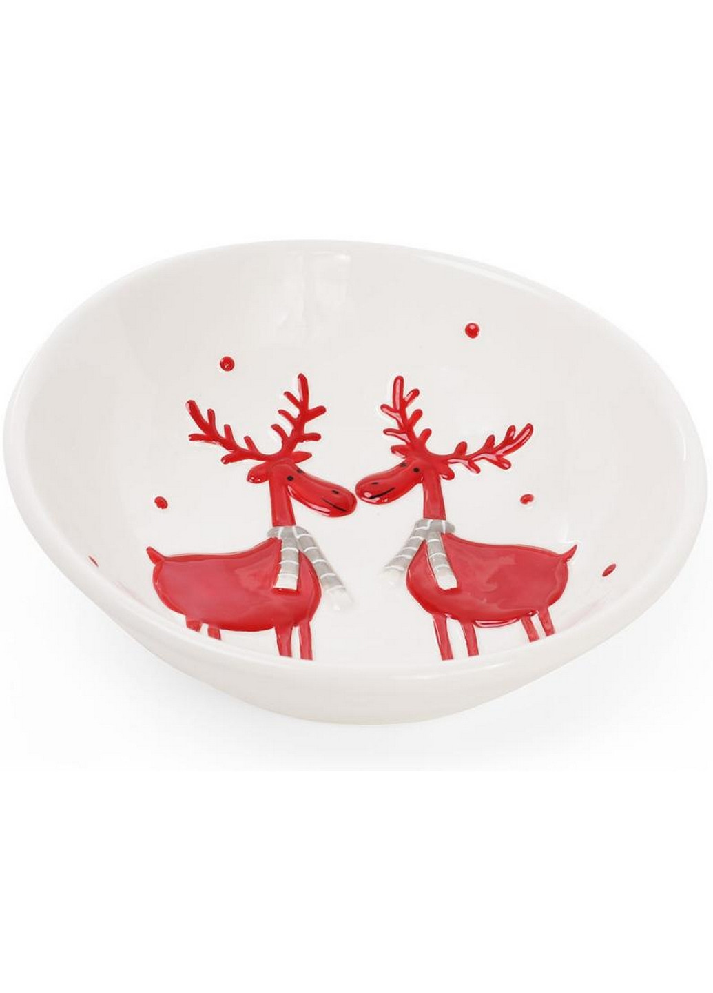 Набір 4 керамічні піали "Олені у шарфиках на білому" Bona (268457941)