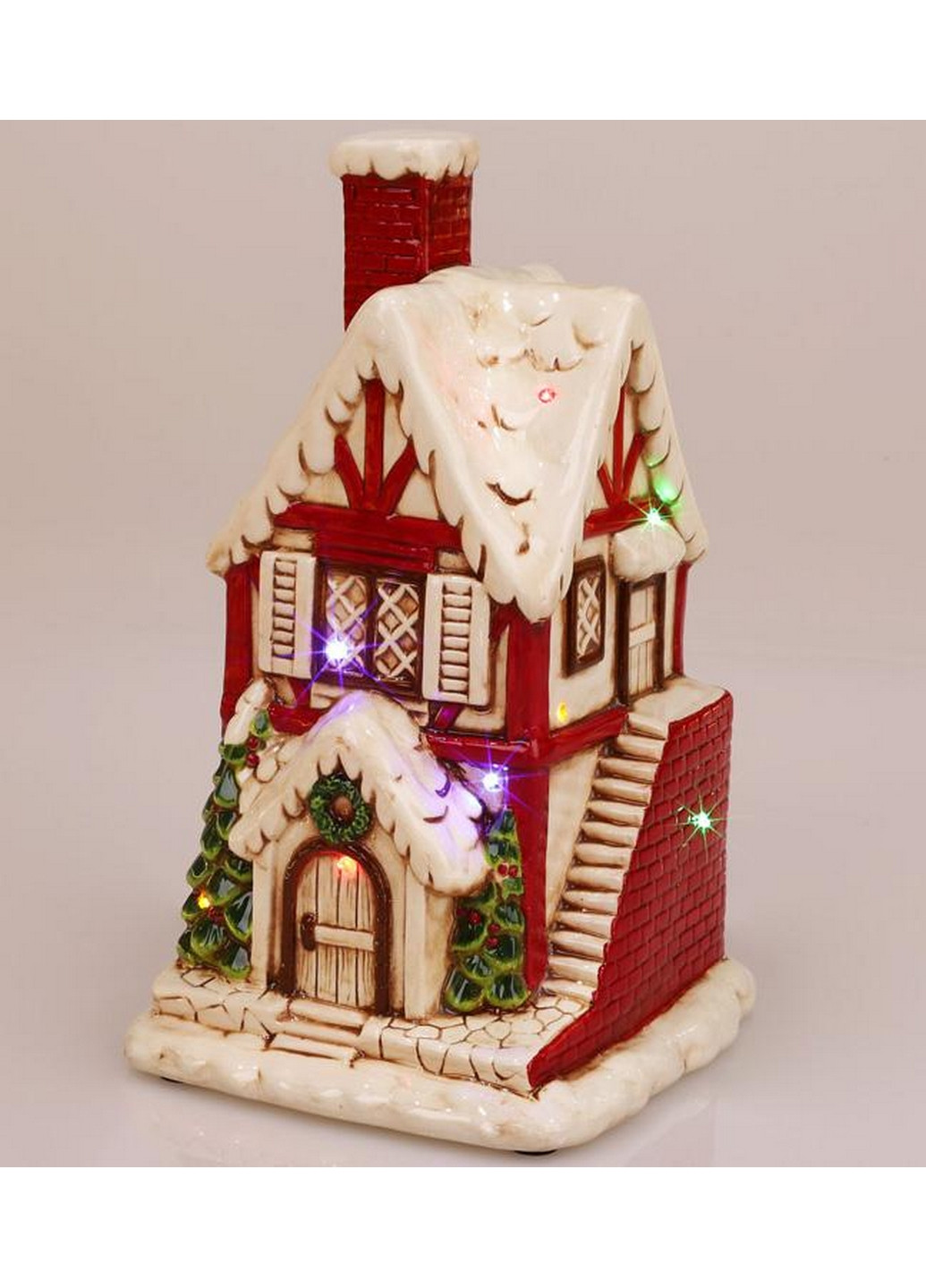 Новогодний декор "Кирпичный домик" с LED подсветкой, керамика Bona (268458709)