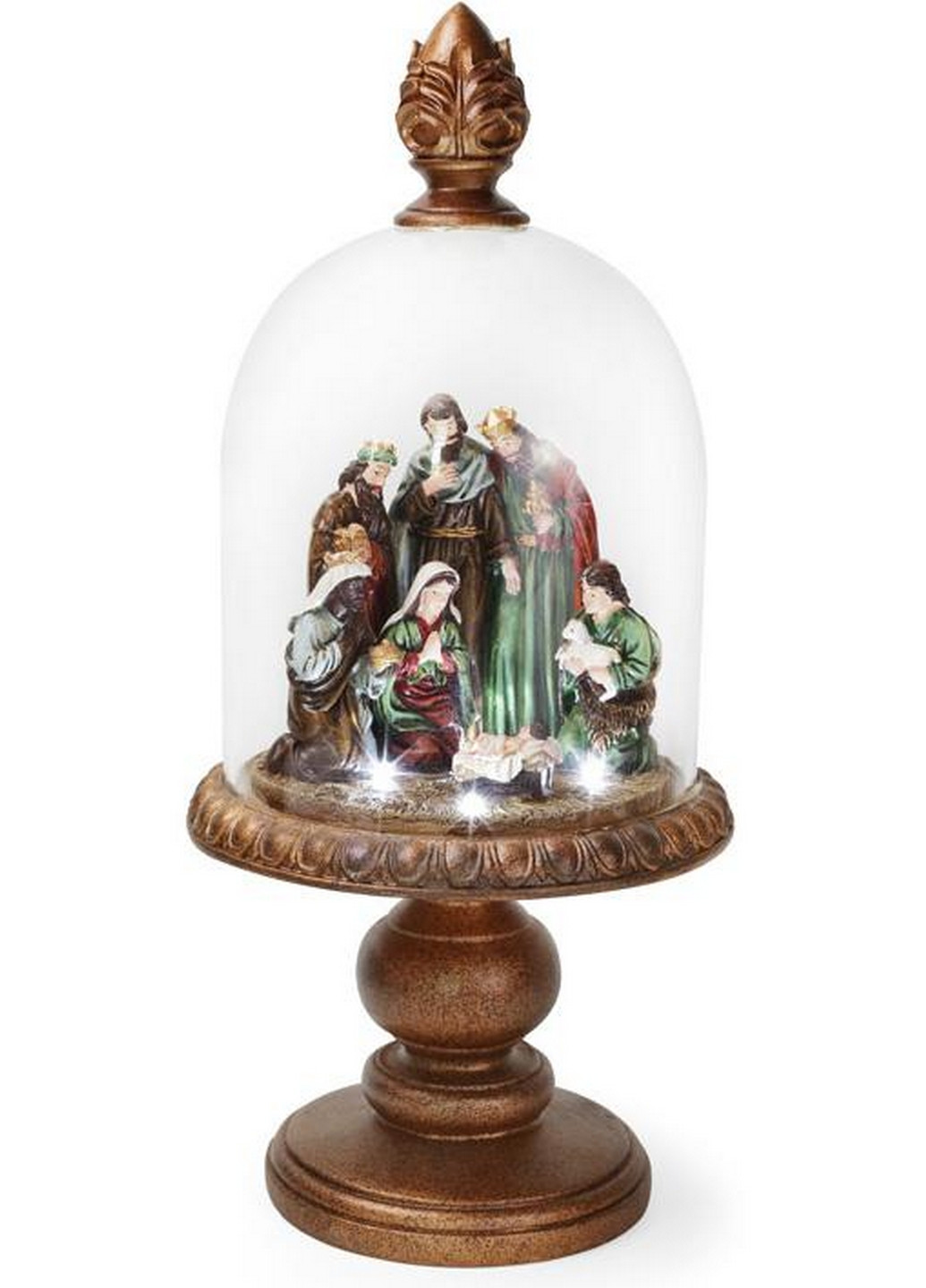 Рождественское украшение "Вертеп" с LED-подсветкой и стеклянным колпаком Bona (268460690)