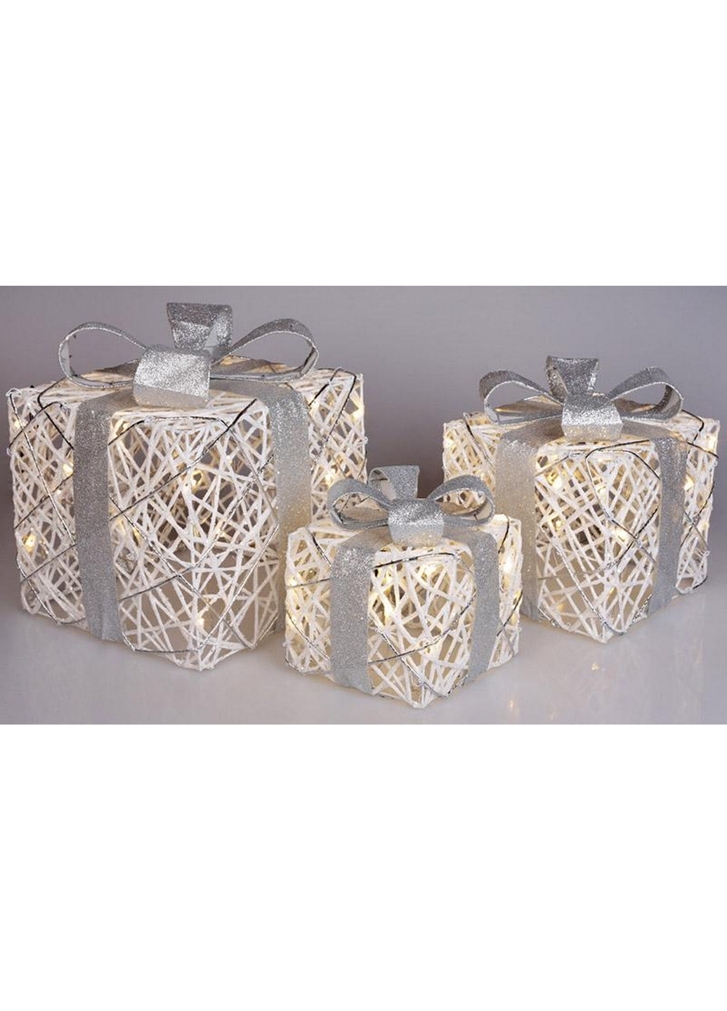 Набір декоративних подарунків - 3 коробки з LED-підсвічуванням Bona (268460827)