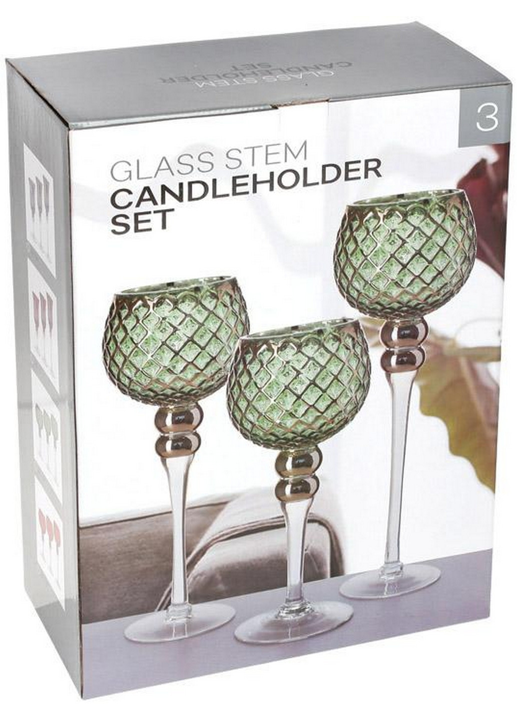 Набор 3 стеклянных подсвечника Christel Bona (268456869)