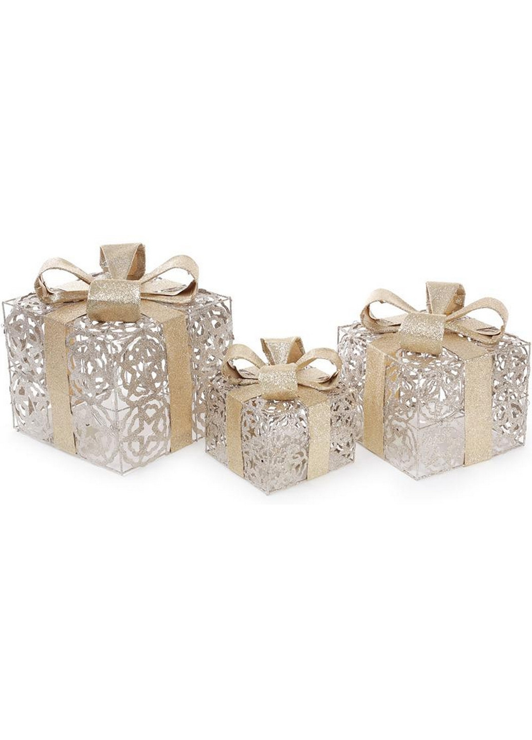 Набор декоративных подарков - 3 коробки 125см, 165см, с LED-подсветкой Bona (268460644)