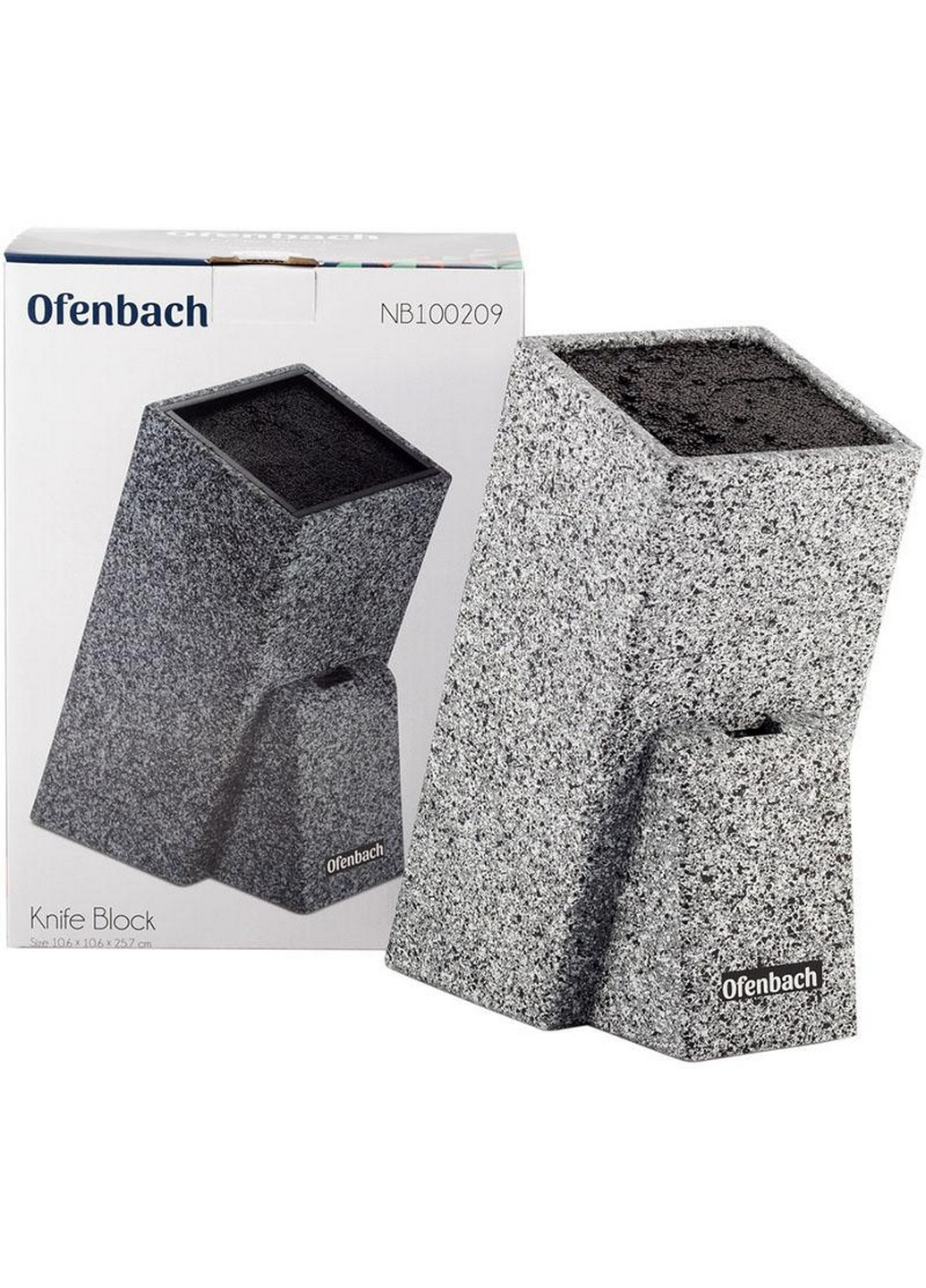 Подставка-колода Black Lead для кухонных ножей с секцией для ножниц Ofenbach (268460198)