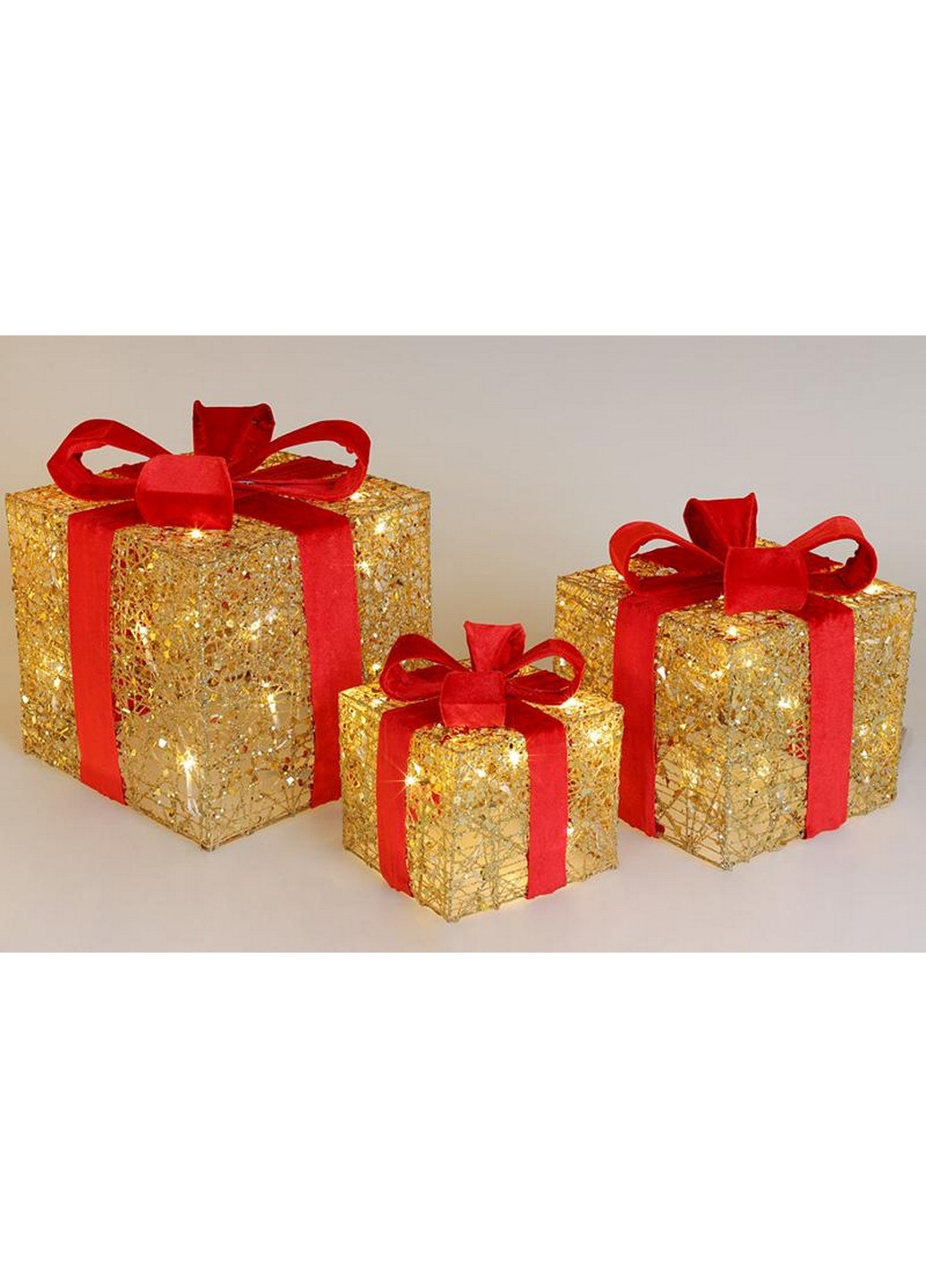 Набір декоративних подарунків - 3 коробки з LED-підсвічуванням Bona (268456728)