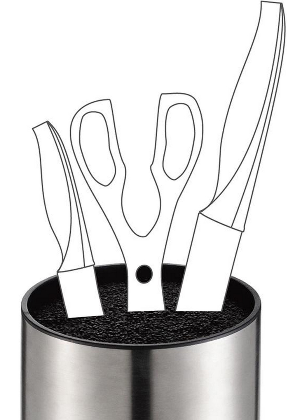 Колода-подставка для ножей Steel, нержавеющая сталь с наполнителем Fissman (268457175)
