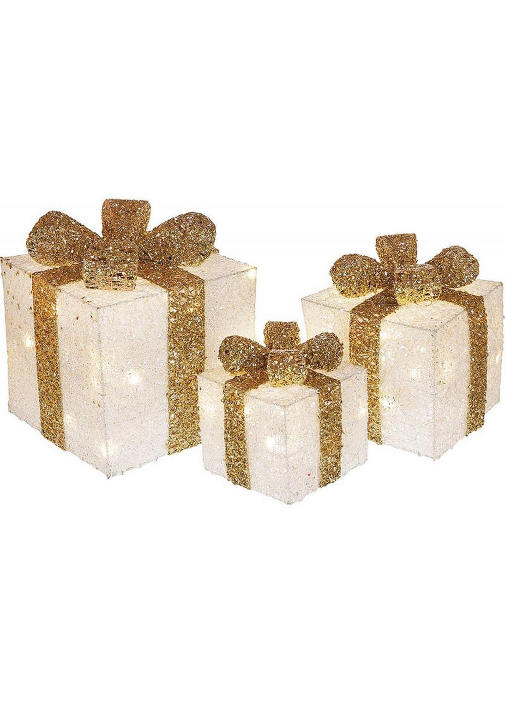 Набор декоративных подарков - 3 коробки, с LED-подсветкой BonaDi (268460893)