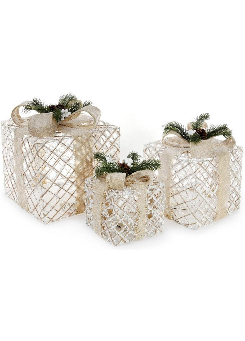 Набор декоративных подарков - 3 коробки с LED-подсветкой Bona (268457734)