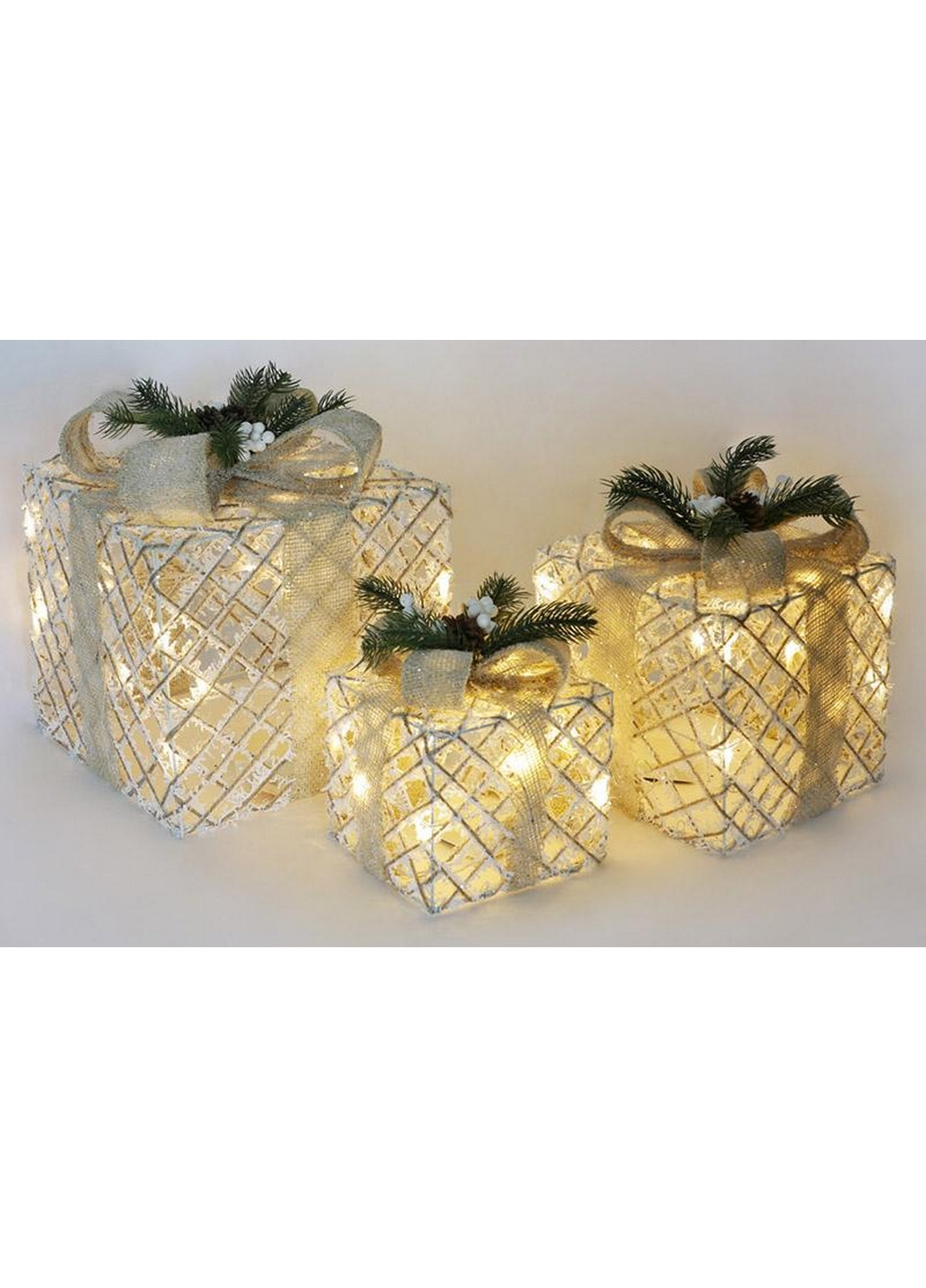 Набор декоративных подарков - 3 коробки с LED-подсветкой Bona (268457734)
