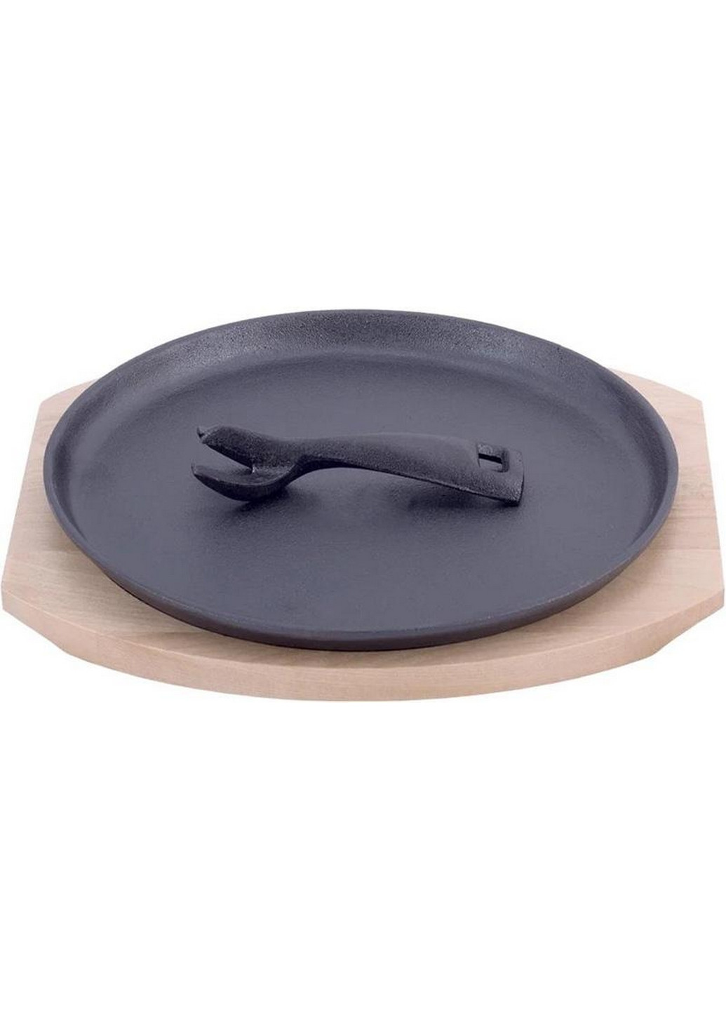 Пательня чавунна Brighton зі знімною ручкою на дерев'яній підставці Kamille (268457095)