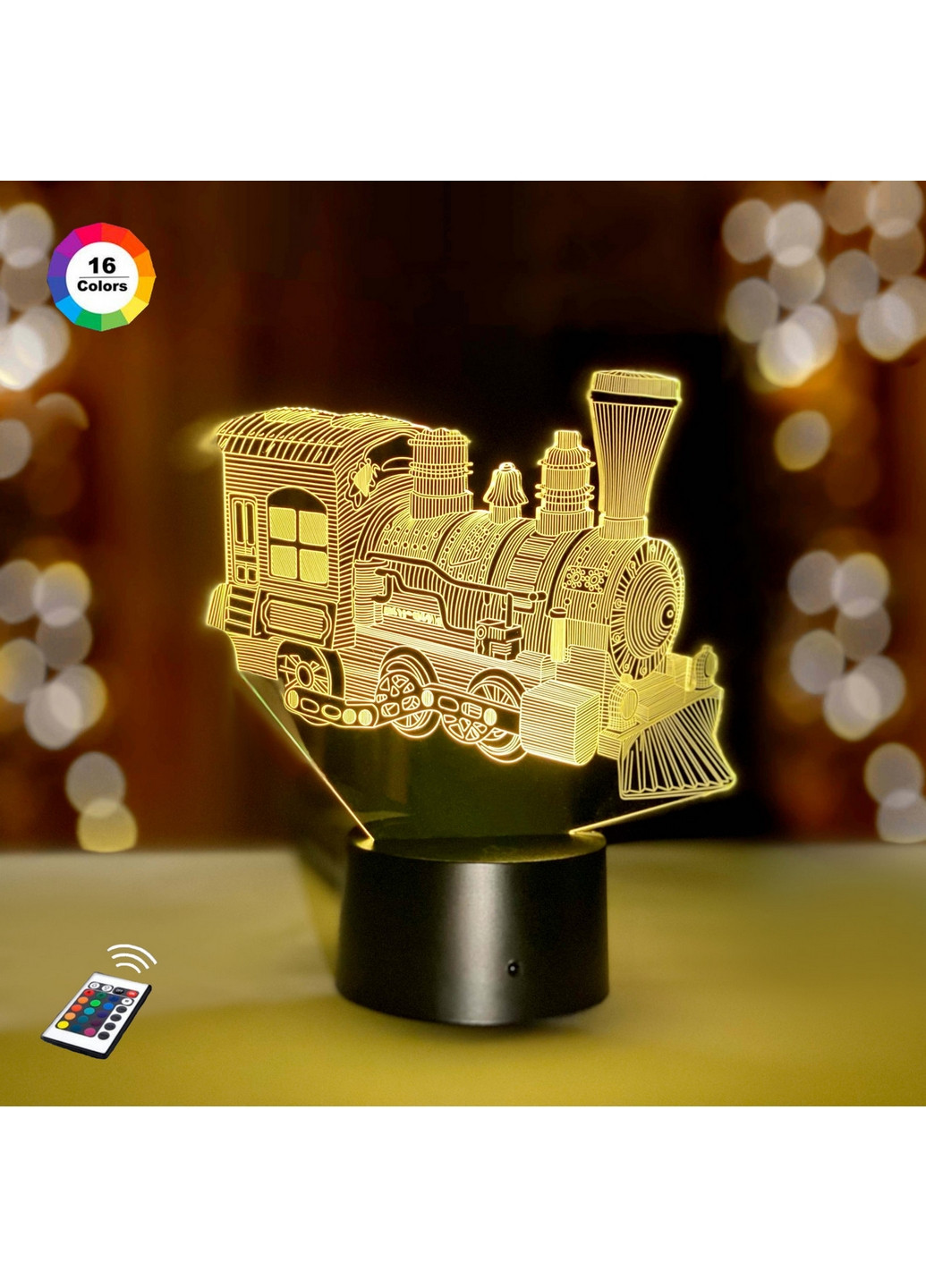 3D ночник-светильник "Паровозик 2" 3DTOYSLAMP (268460268)