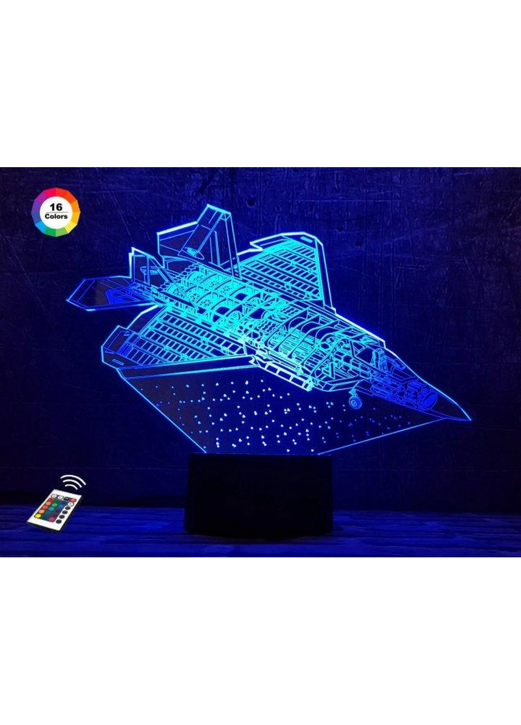 3D нічник-світильник "Літак 6" 3DTOYSLAMP (268460414)